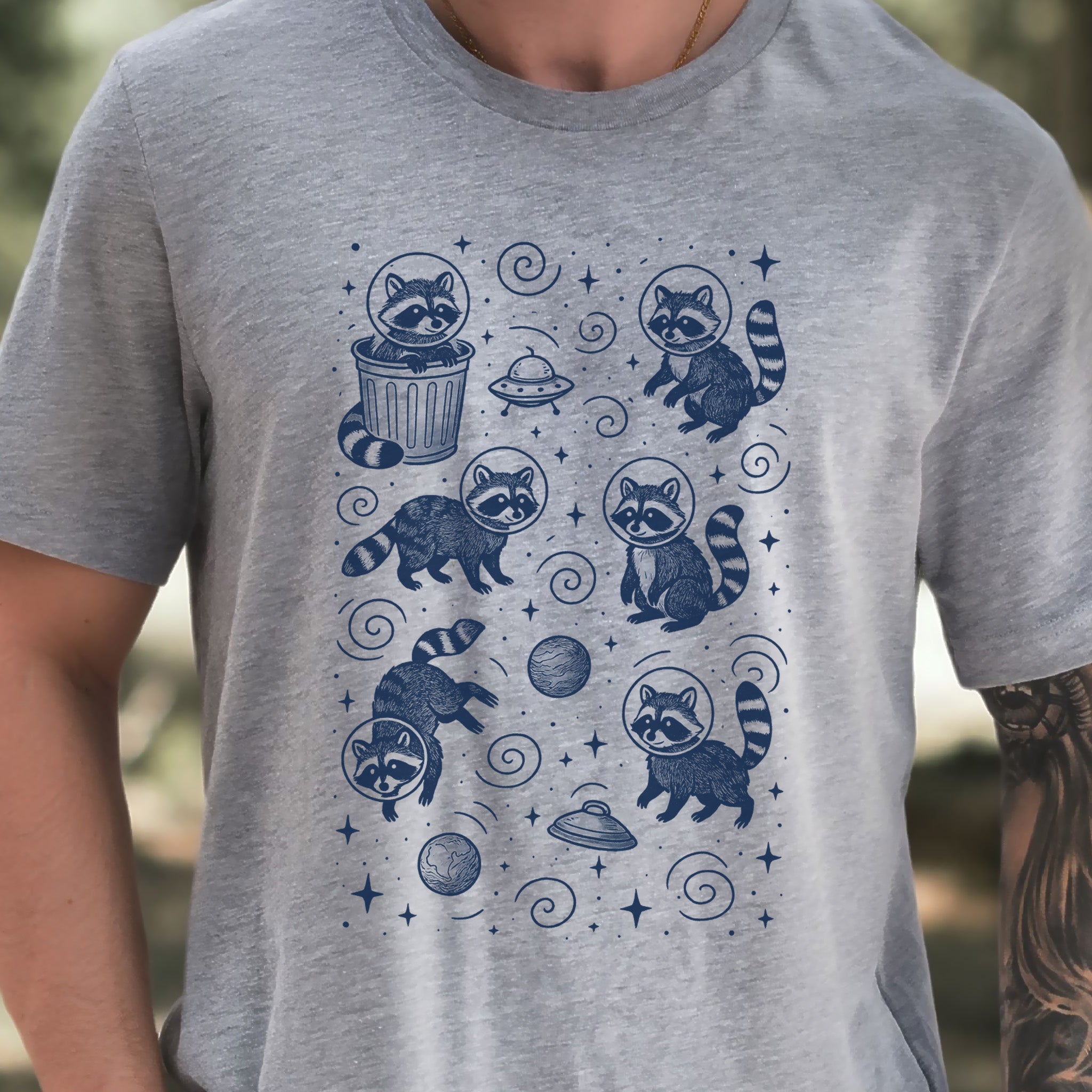 Space Raccoons Adventure Funny T-Shirt