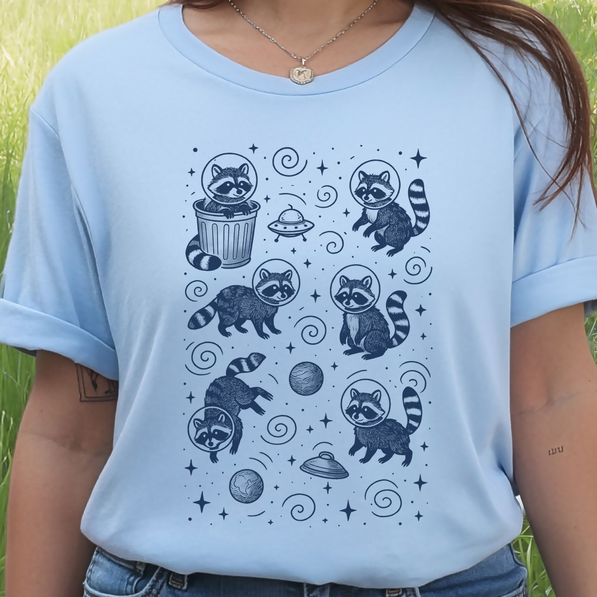 Space Raccoons Adventure Funny T-Shirt