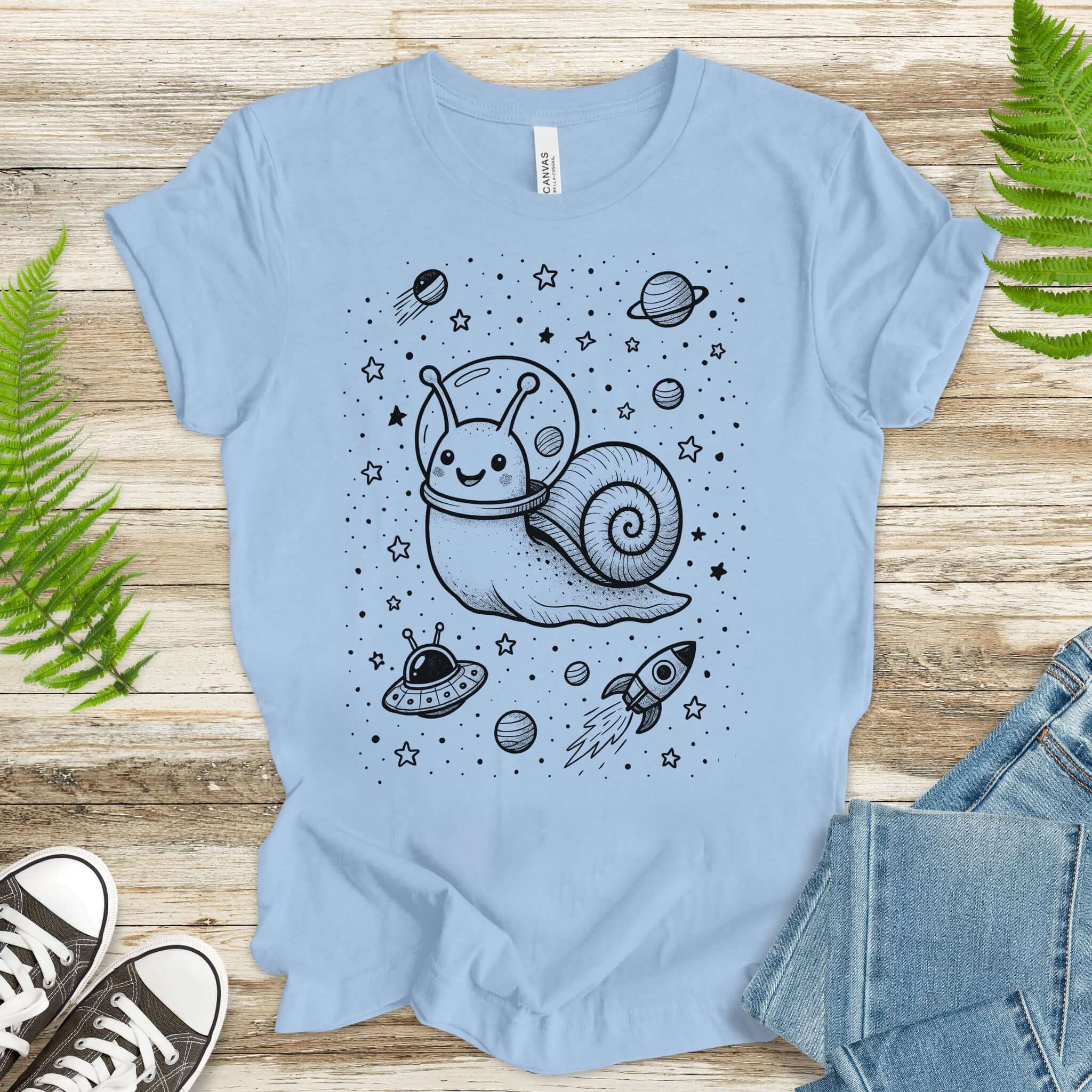 Space Snail Rocket Funny T-Shirt