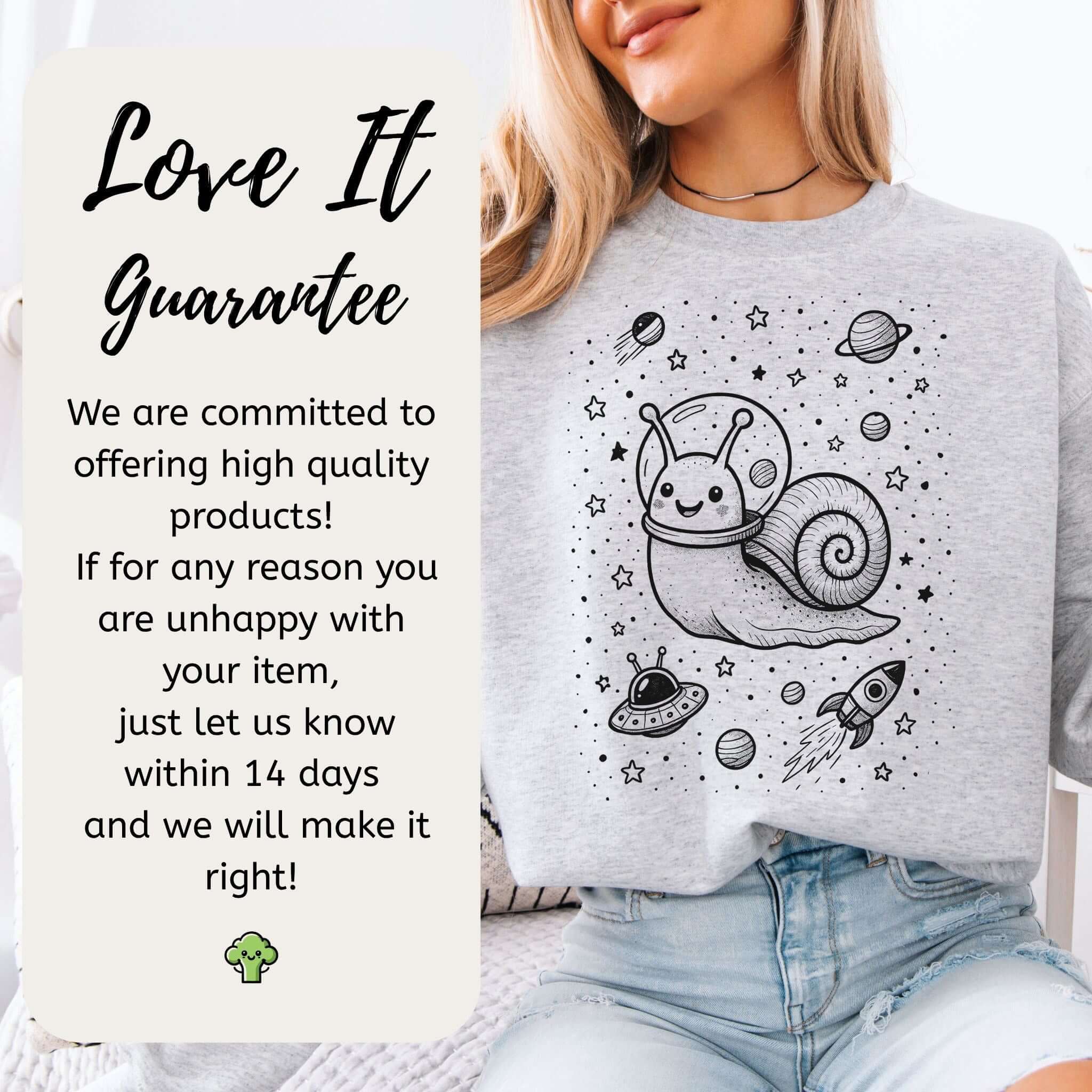Funny Space Snail Sweatshirt – Cute Snail Gift for Garden & Galaxy Lovers