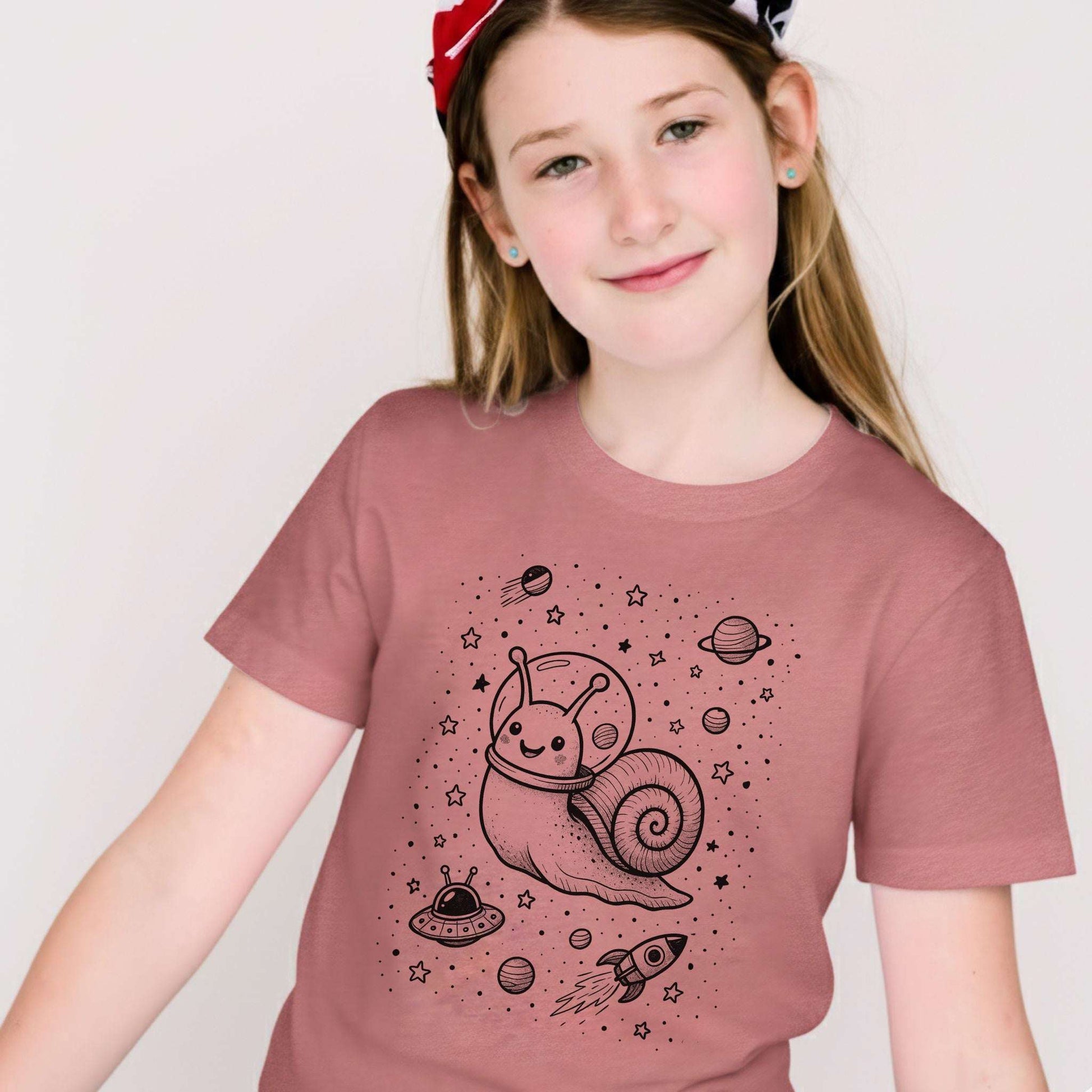 Space Snail Rocket – Slow-Mo Cosmic Zoom Youth Tee