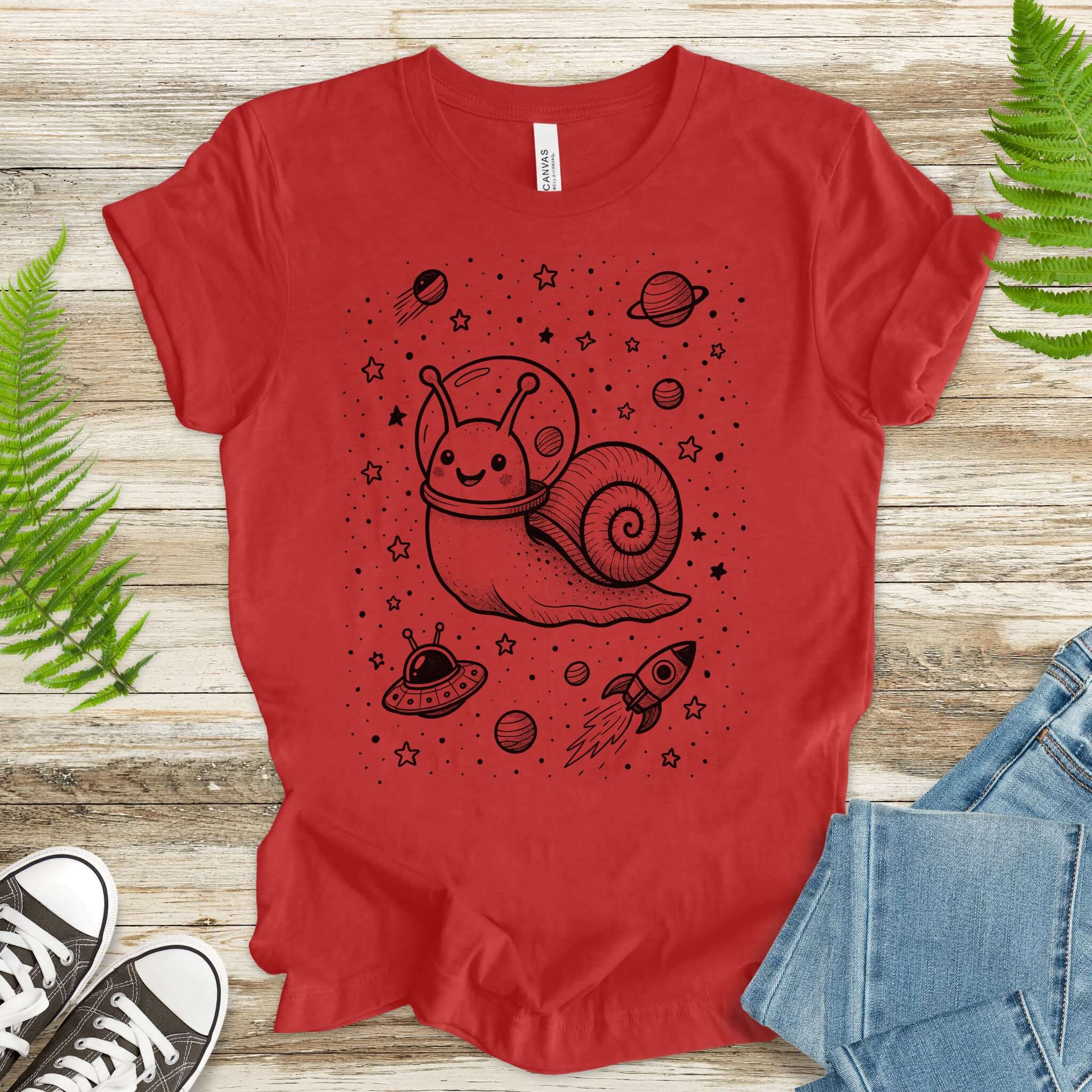 Space Snail Rocket Funny T-Shirt