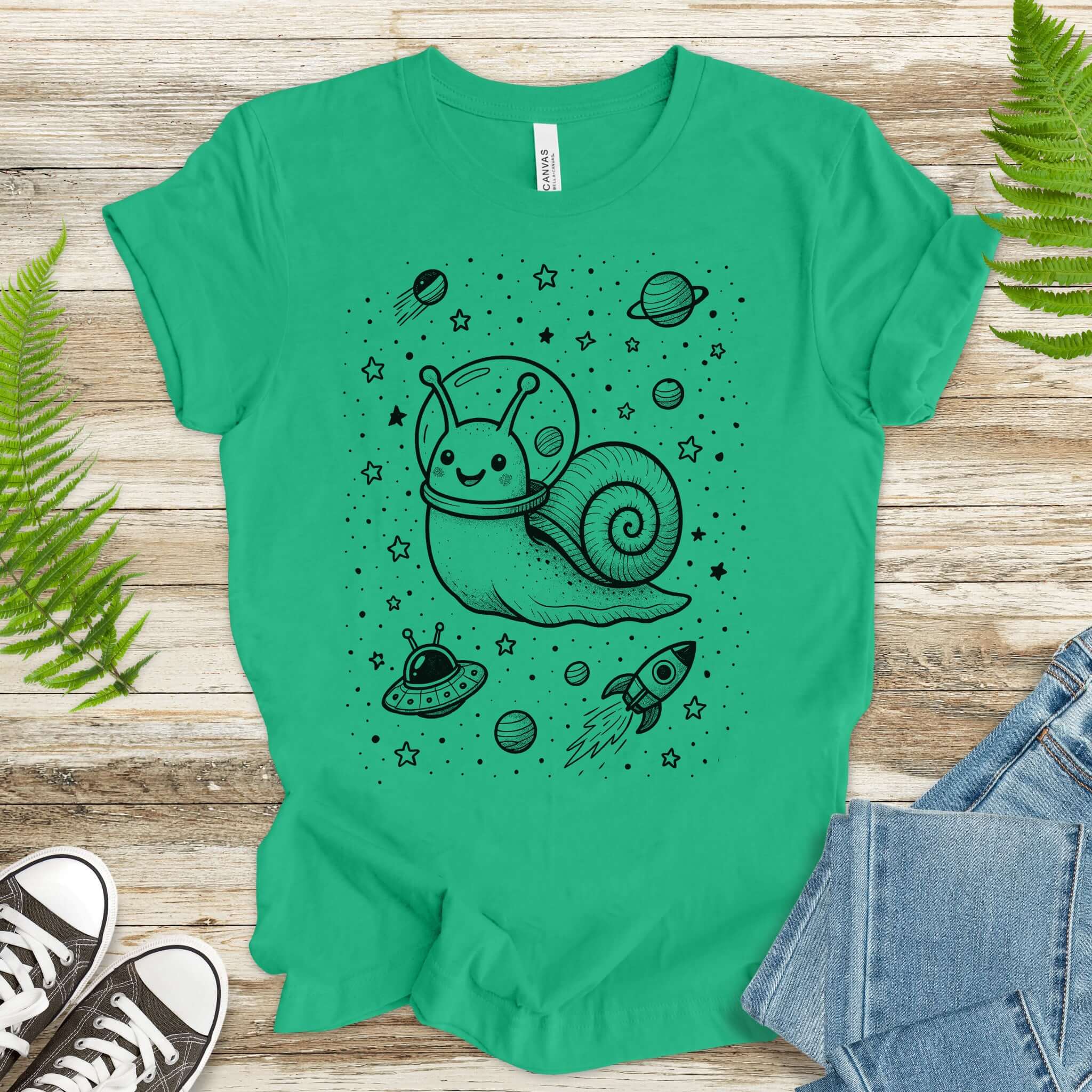 Space Snail Rocket Funny T-Shirt