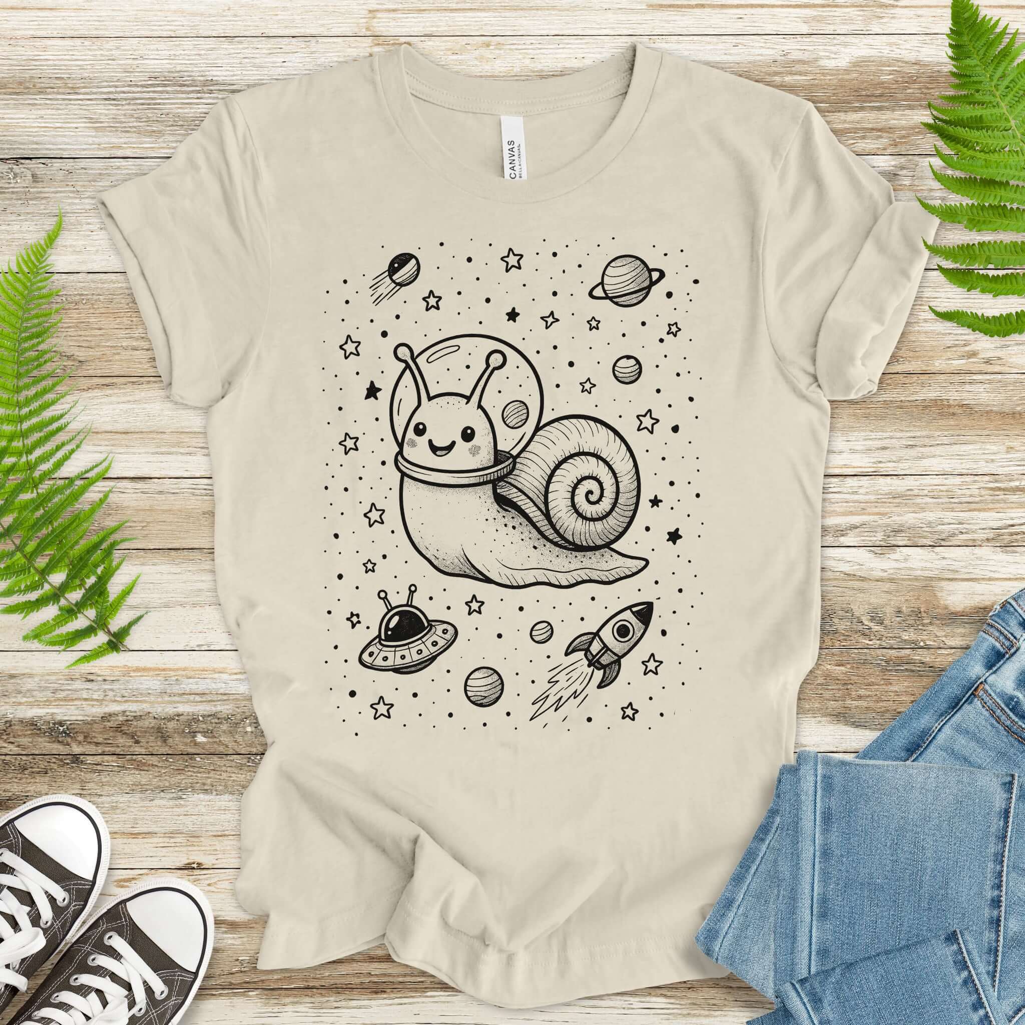 Space Snail Rocket Funny T-Shirt