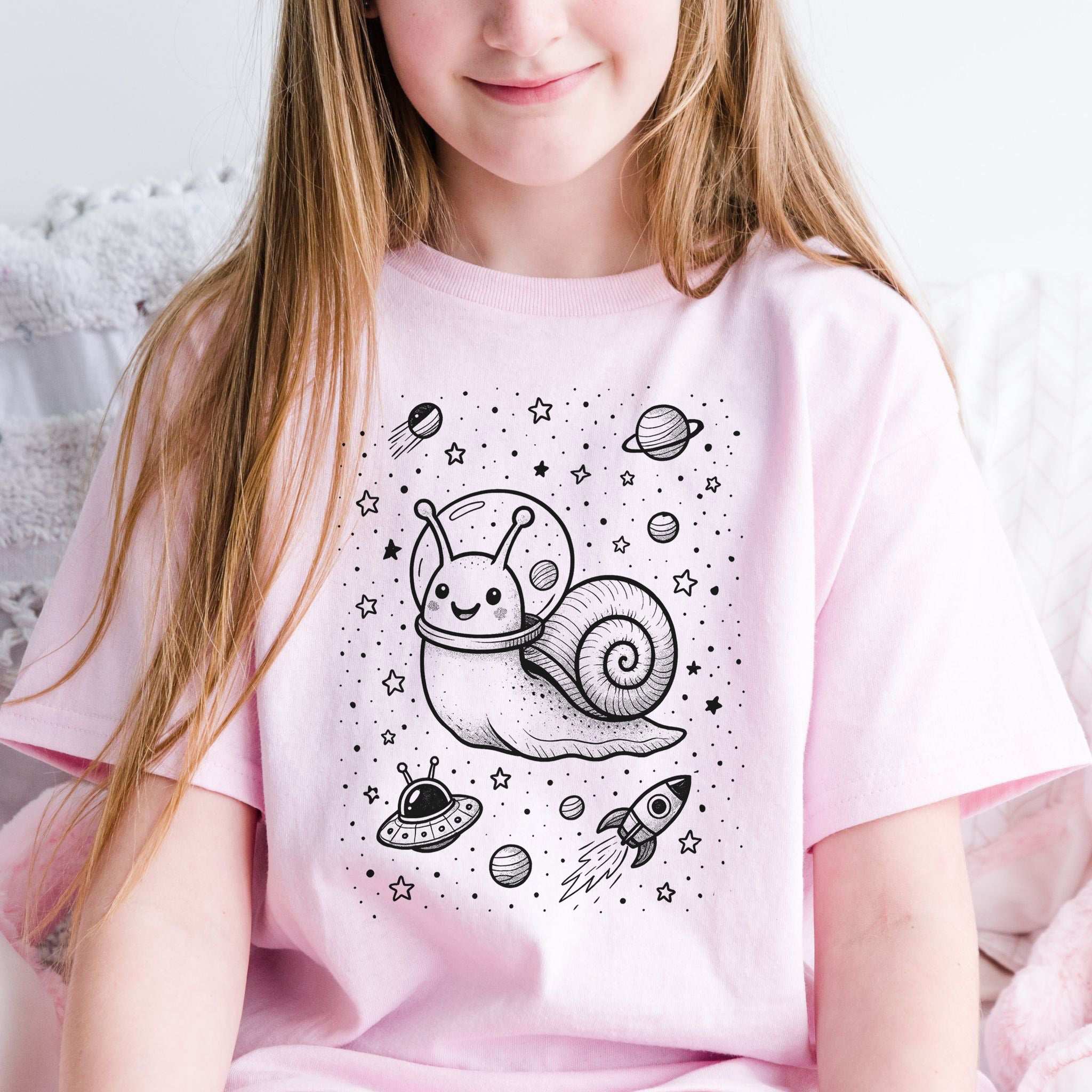 Space Snail Rocket – Slow-Mo Cosmic Zoom Youth Tee