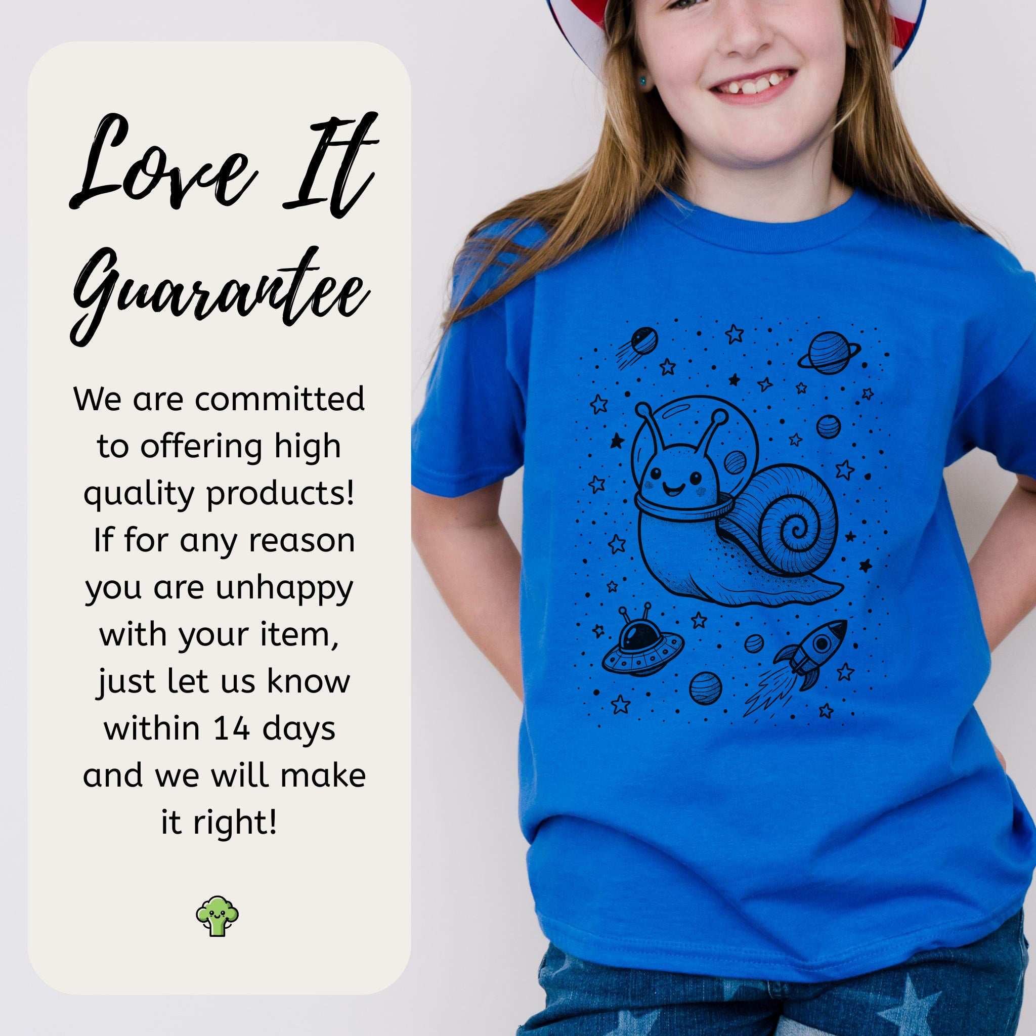 Space Snail Rocket – Slow-Mo Cosmic Zoom Youth Tee