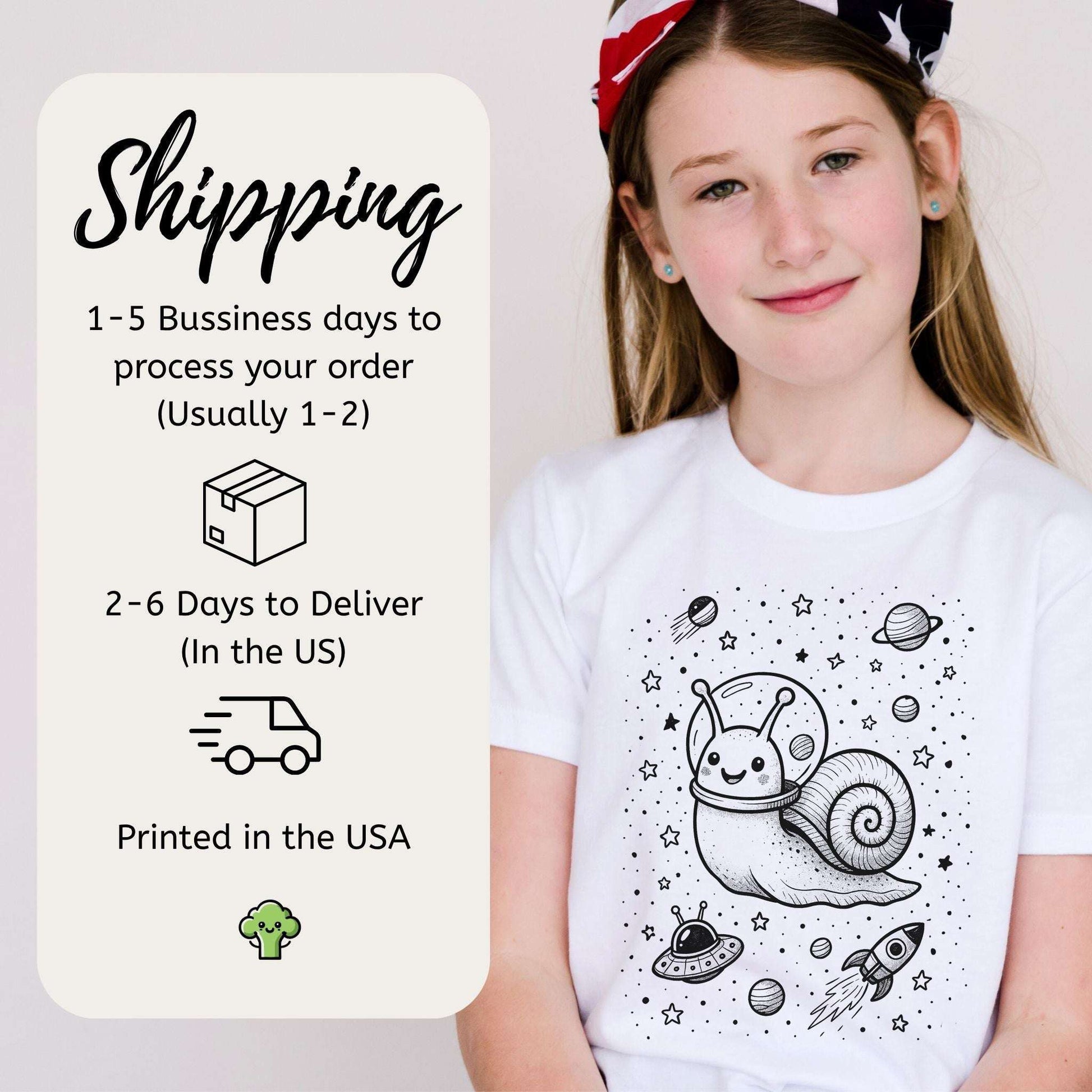 Space Snail Rocket – Slow-Mo Cosmic Zoom Youth Tee
