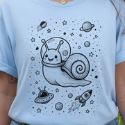 Space Snail Rocket Funny T-Shirt