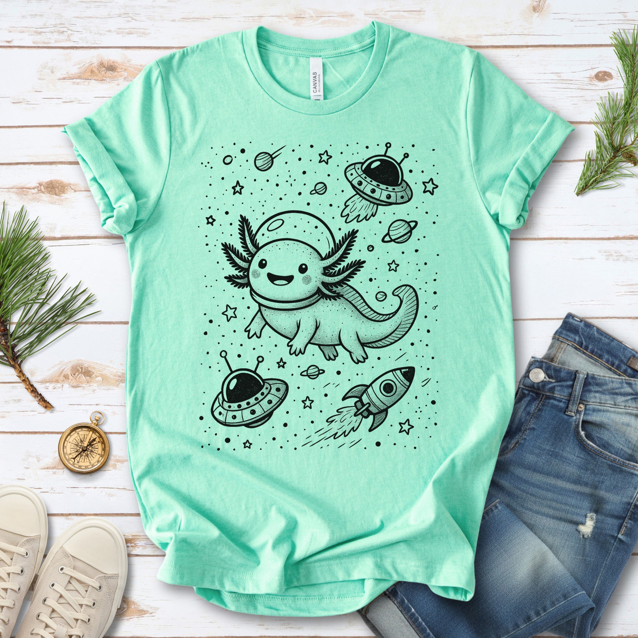 Space Axolotl Adventure T-Shirt