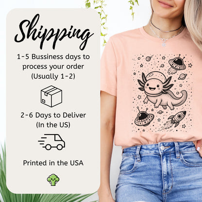 Space Axolotl Adventure T-Shirt