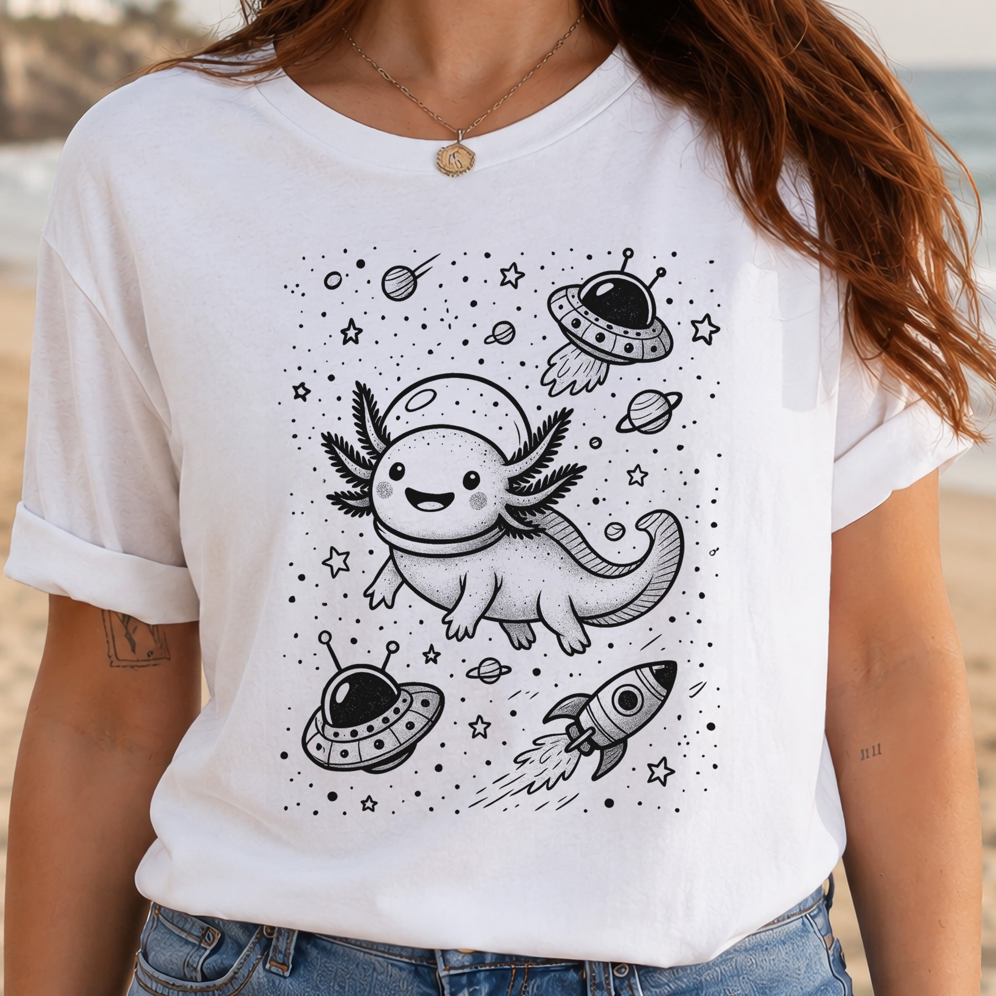 Space Axolotl Adventure T-Shirt