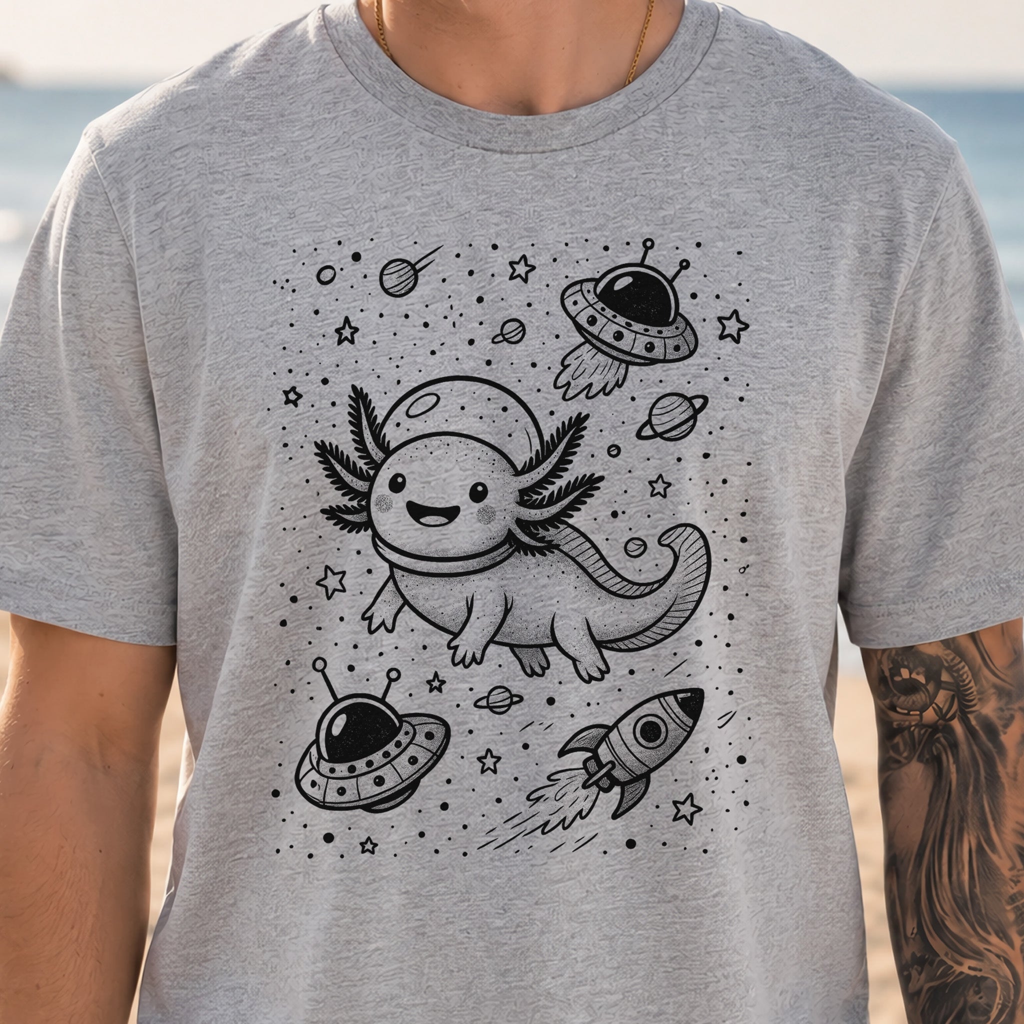 Space Axolotl Adventure T-Shirt
