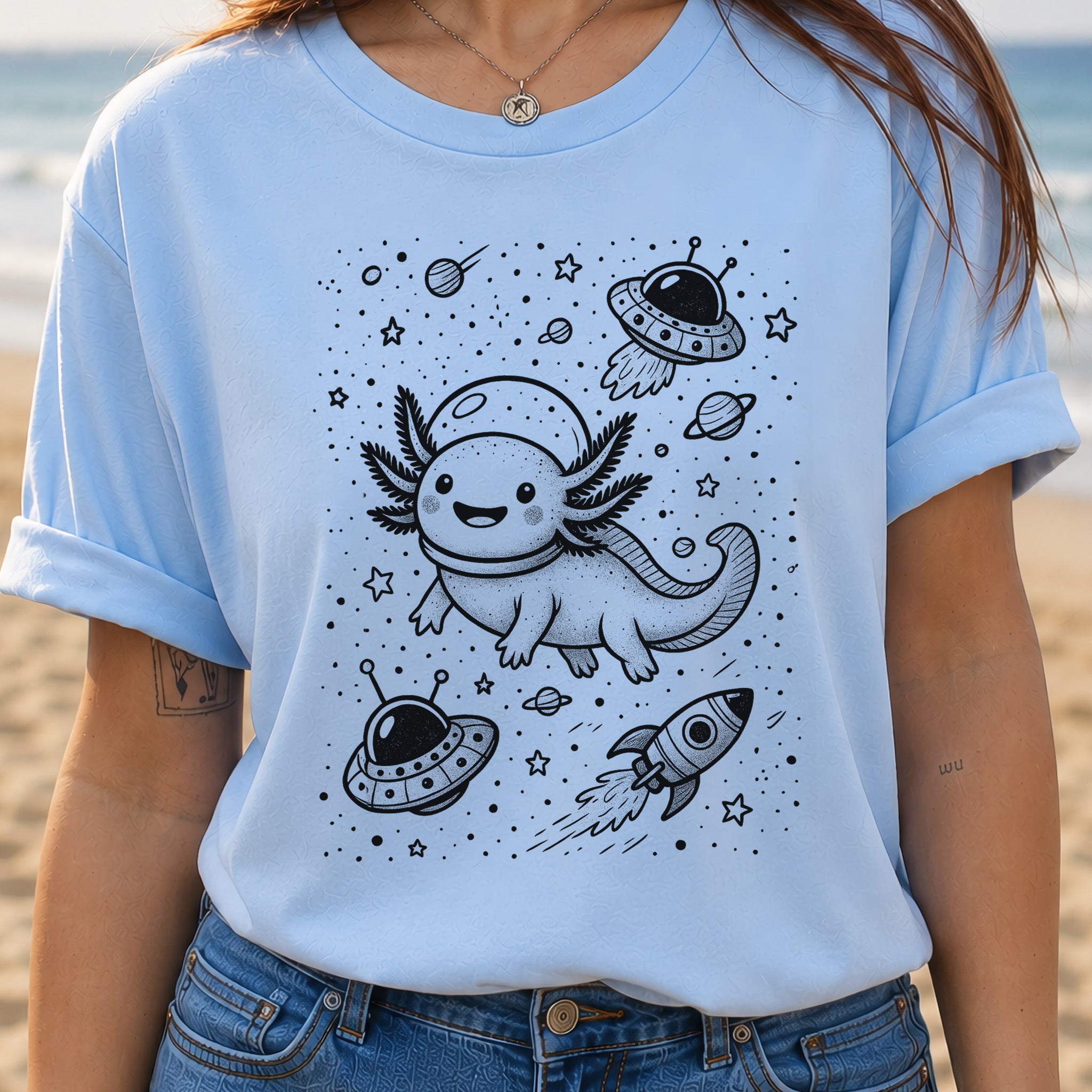 Space Axolotl Adventure T-Shirt