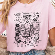 Space Cats Café Funny T-Shirt