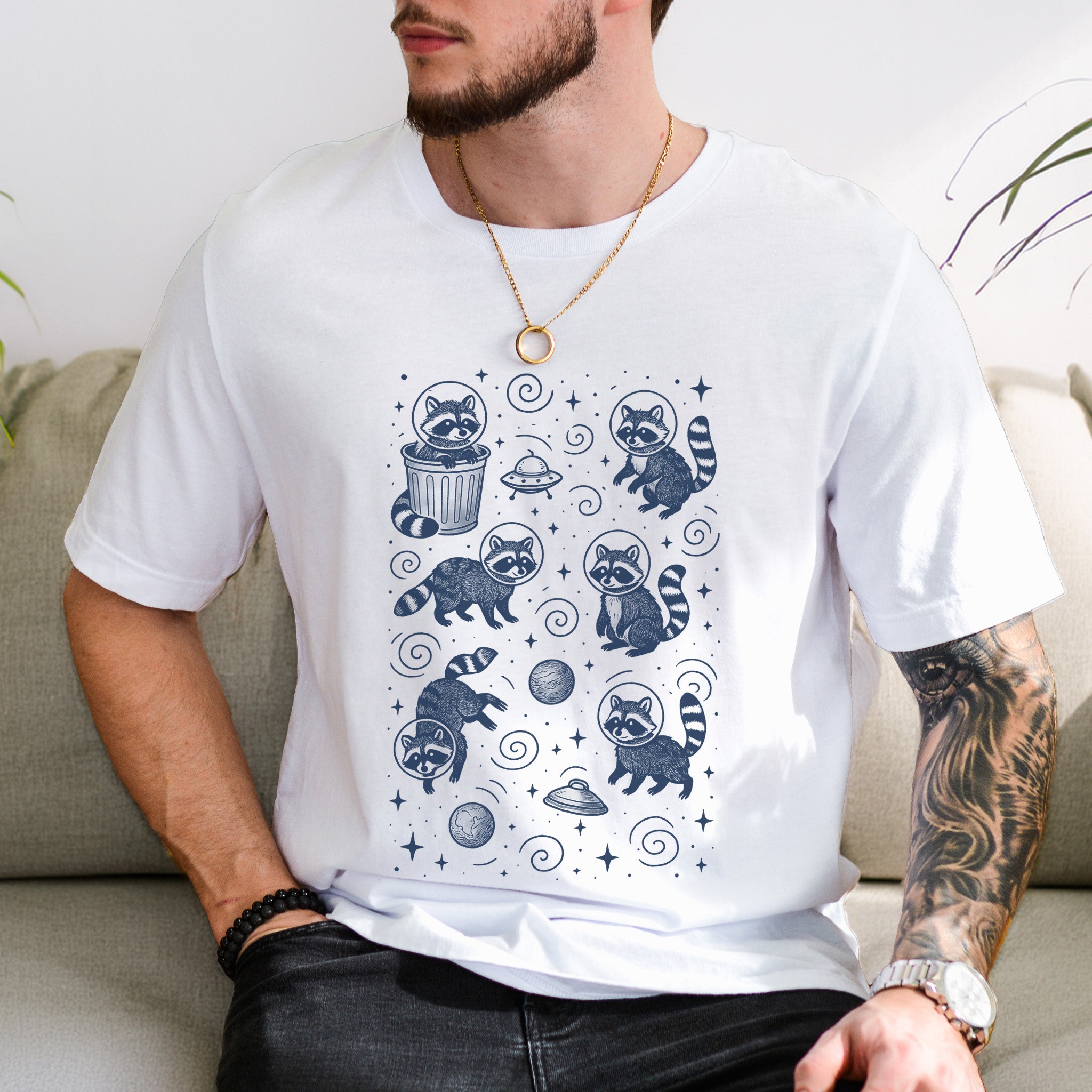 Space Raccoons Adventure Funny T-Shirt