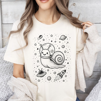 Space Snail Rocket Funny T-Shirt