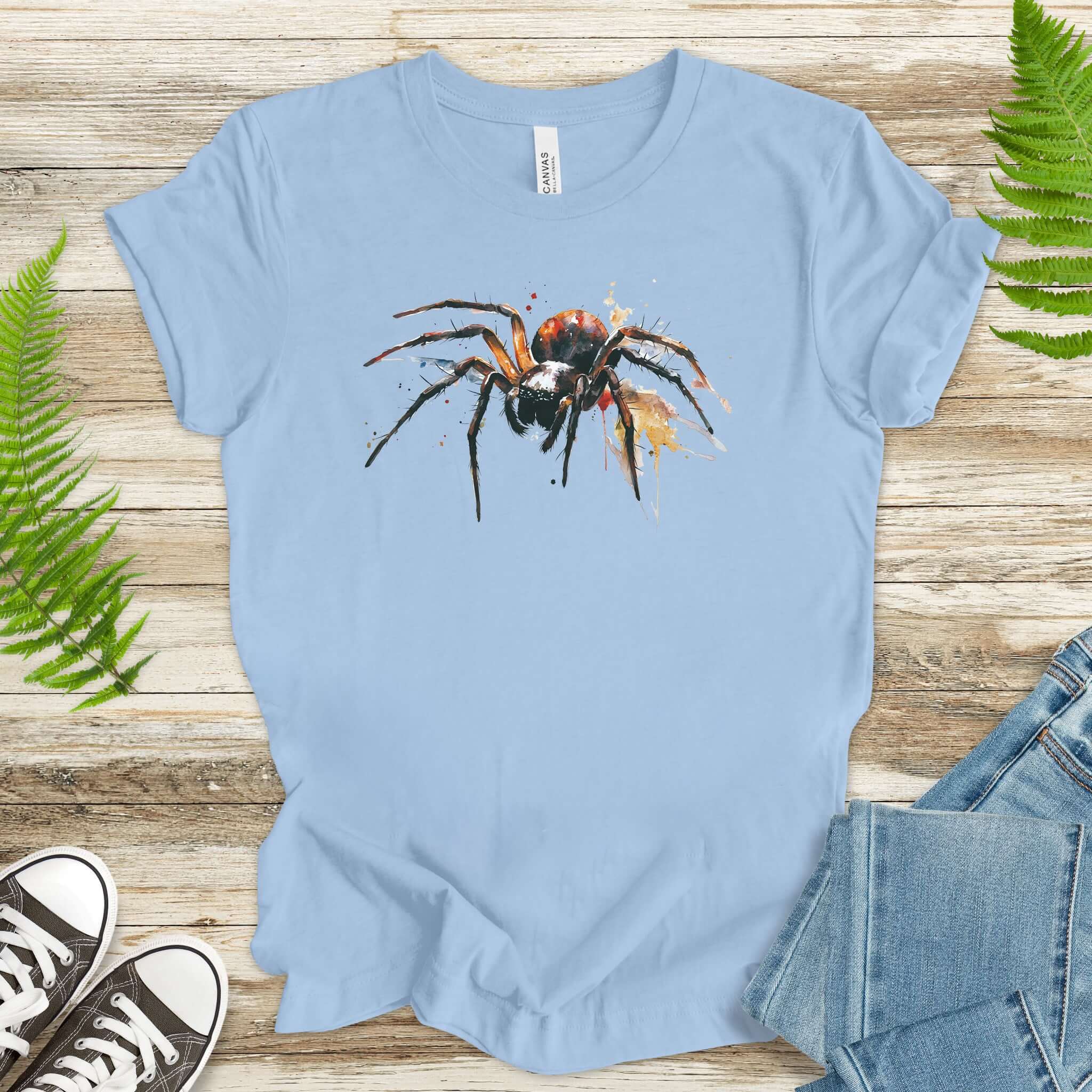 Watercolor Spider T-Shirt – Bold Gothic Nature Lover Tee
