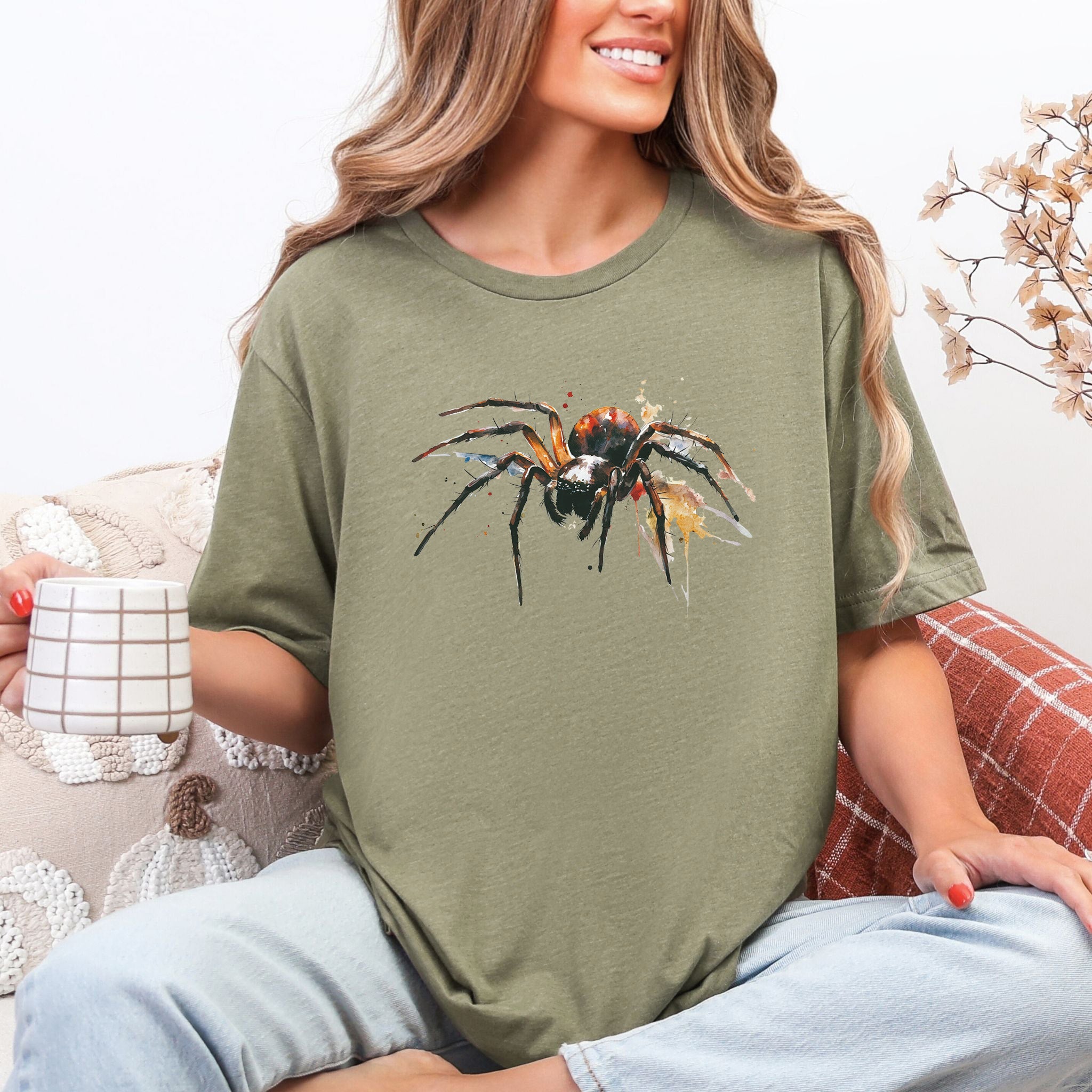 Watercolor Spider T-Shirt – Bold Gothic Nature Lover Tee