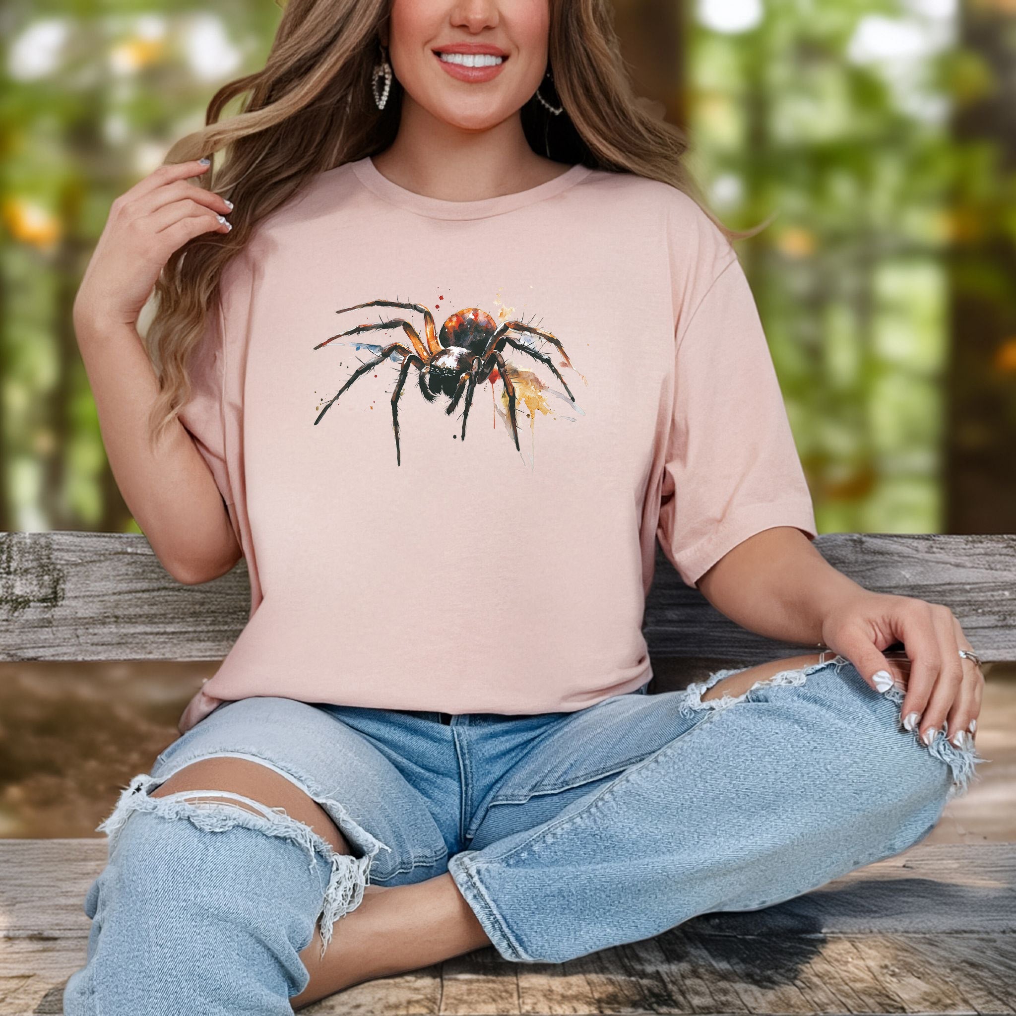Watercolor Spider T-Shirt – Bold Gothic Nature Lover Tee