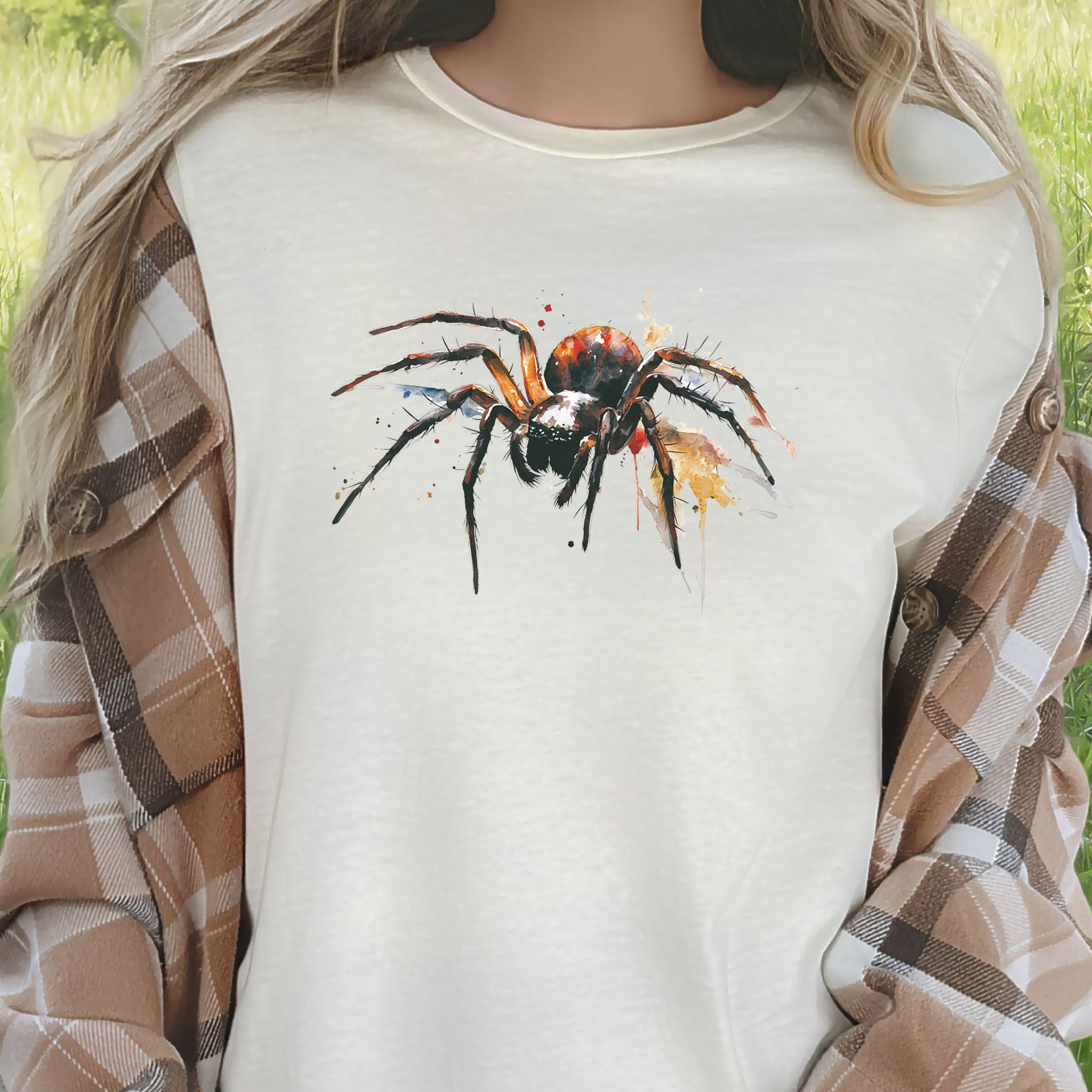 Watercolor Spider T-Shirt – Bold Gothic Nature Lover Tee