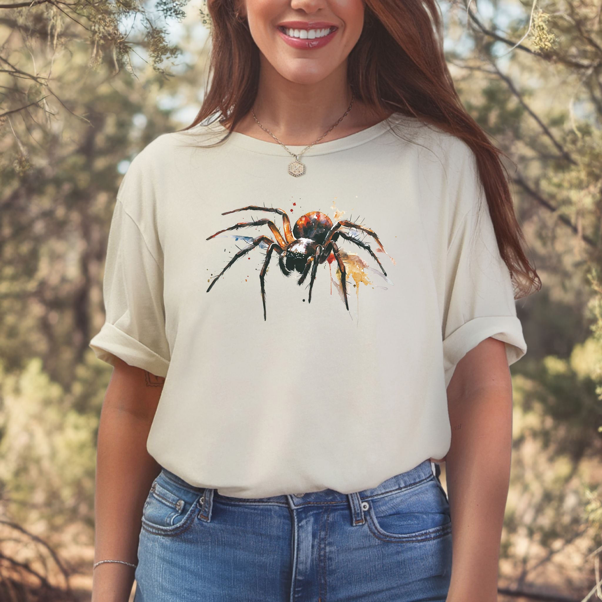 Watercolor Spider T-Shirt – Bold Gothic Nature Lover Tee