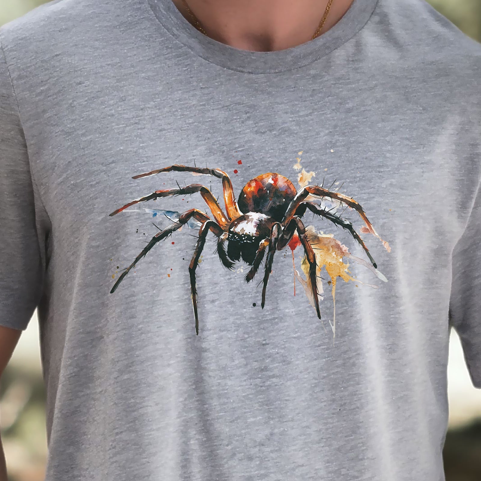 Watercolor Spider T-Shirt – Bold Gothic Nature Lover Tee