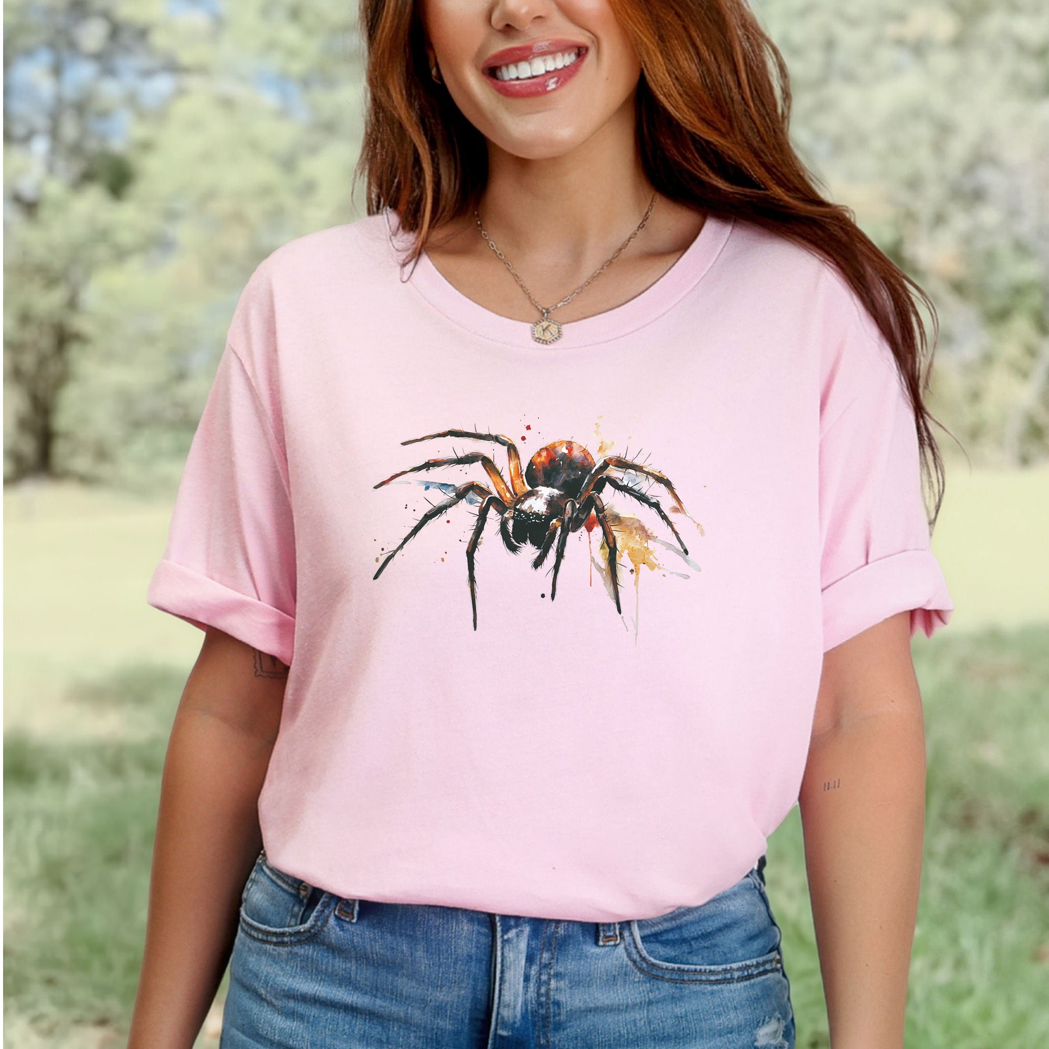 Watercolor Spider T-Shirt – Bold Gothic Nature Lover Tee