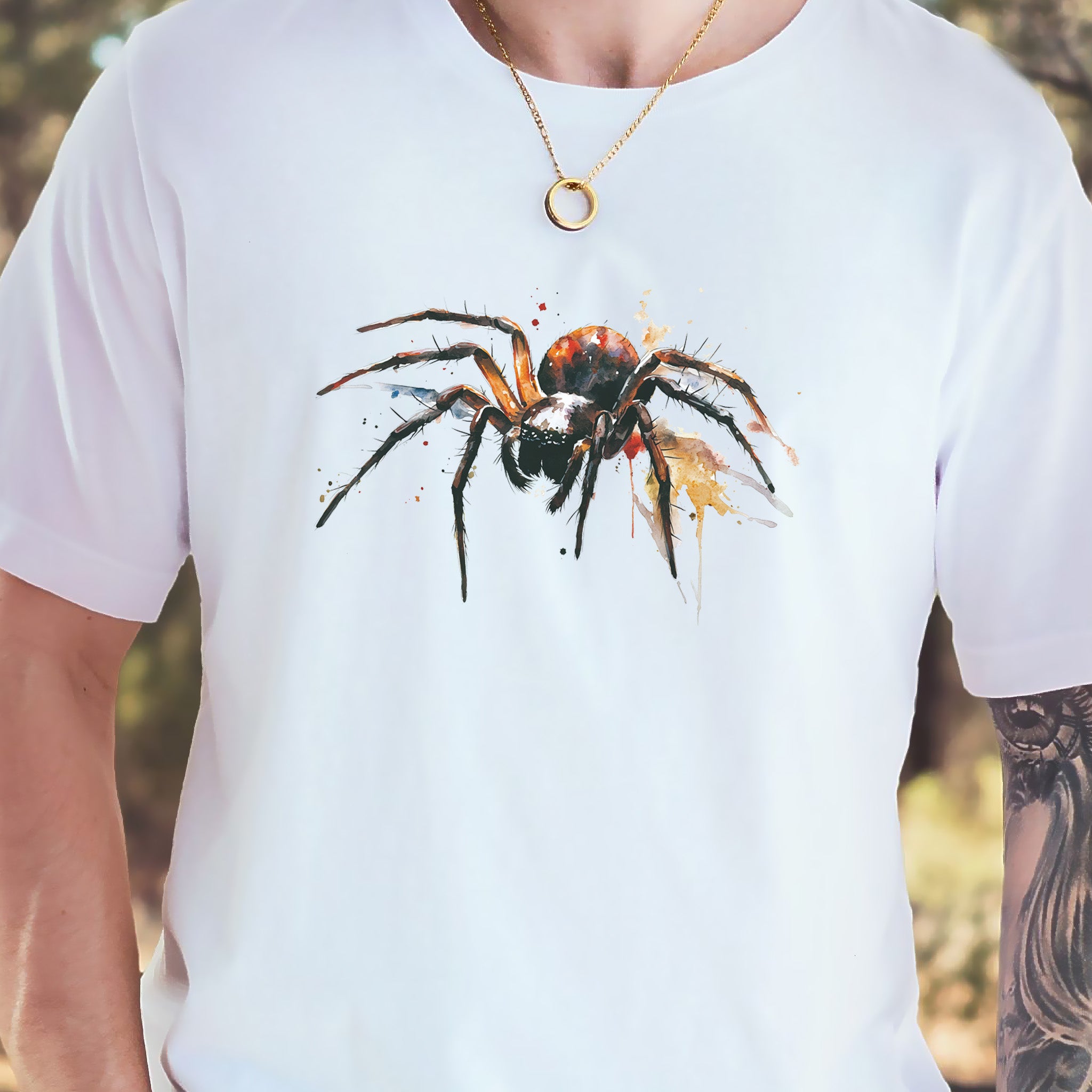 Watercolor Spider T-Shirt – Bold Gothic Nature Lover Tee