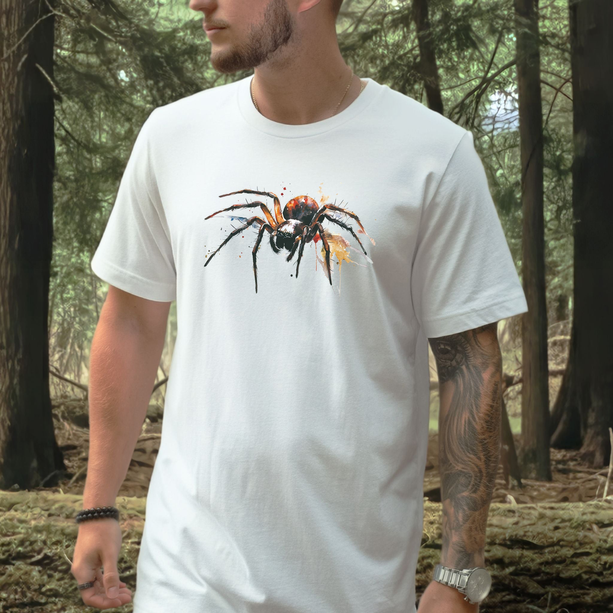 Watercolor Spider T-Shirt – Bold Gothic Nature Lover Tee