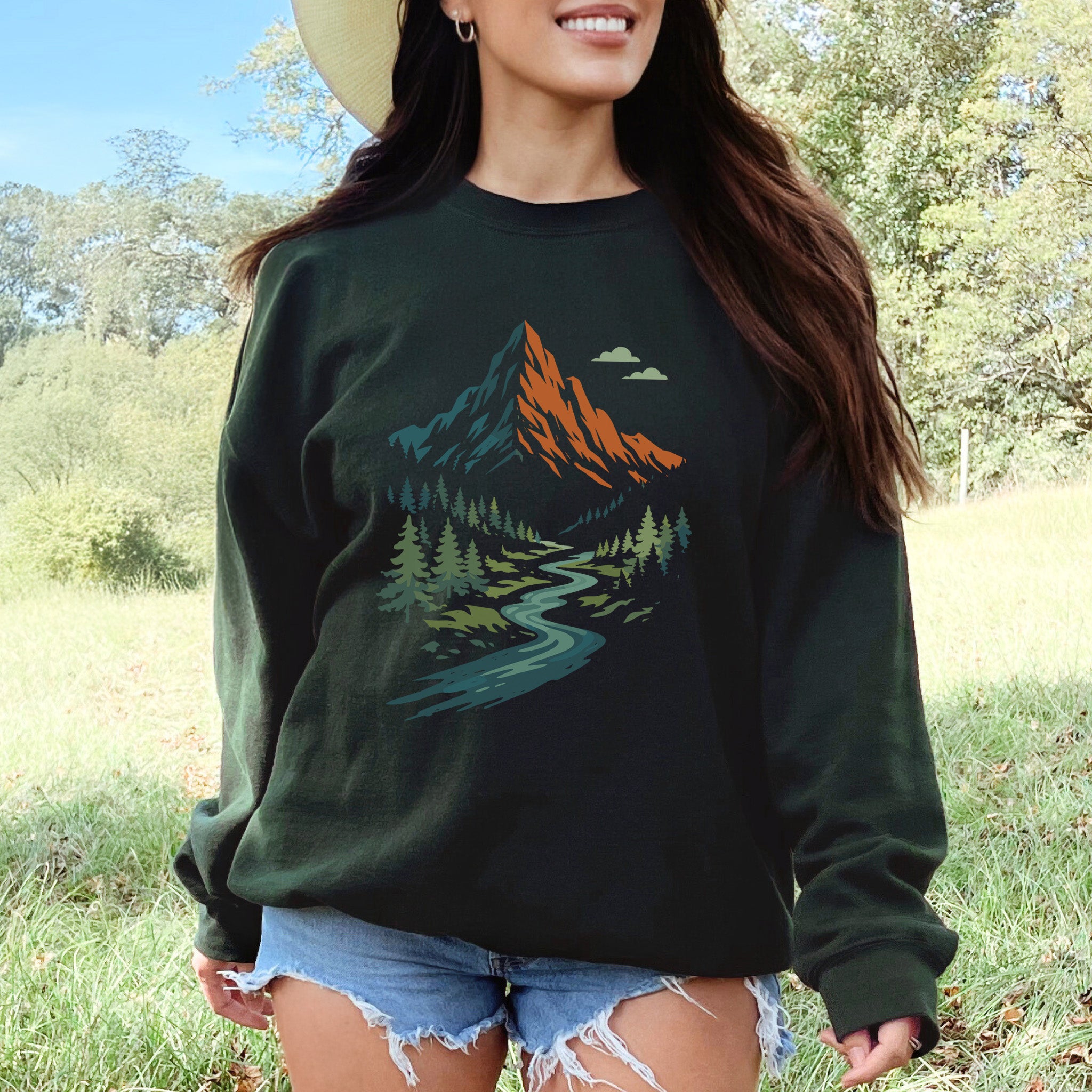 Split Summit River Trail & Mountain Forest Adventure Sweatshirt