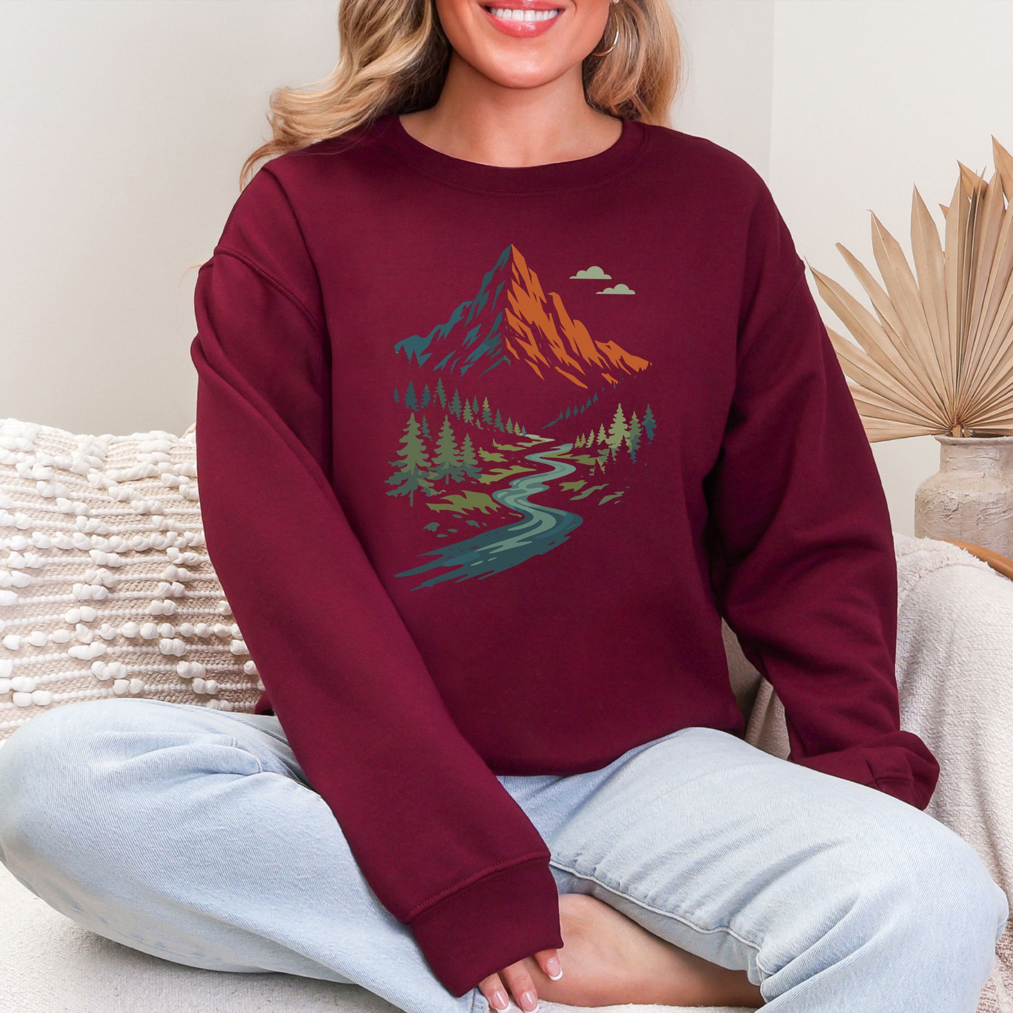 Split Summit River Trail & Mountain Forest Adventure Sweatshirt