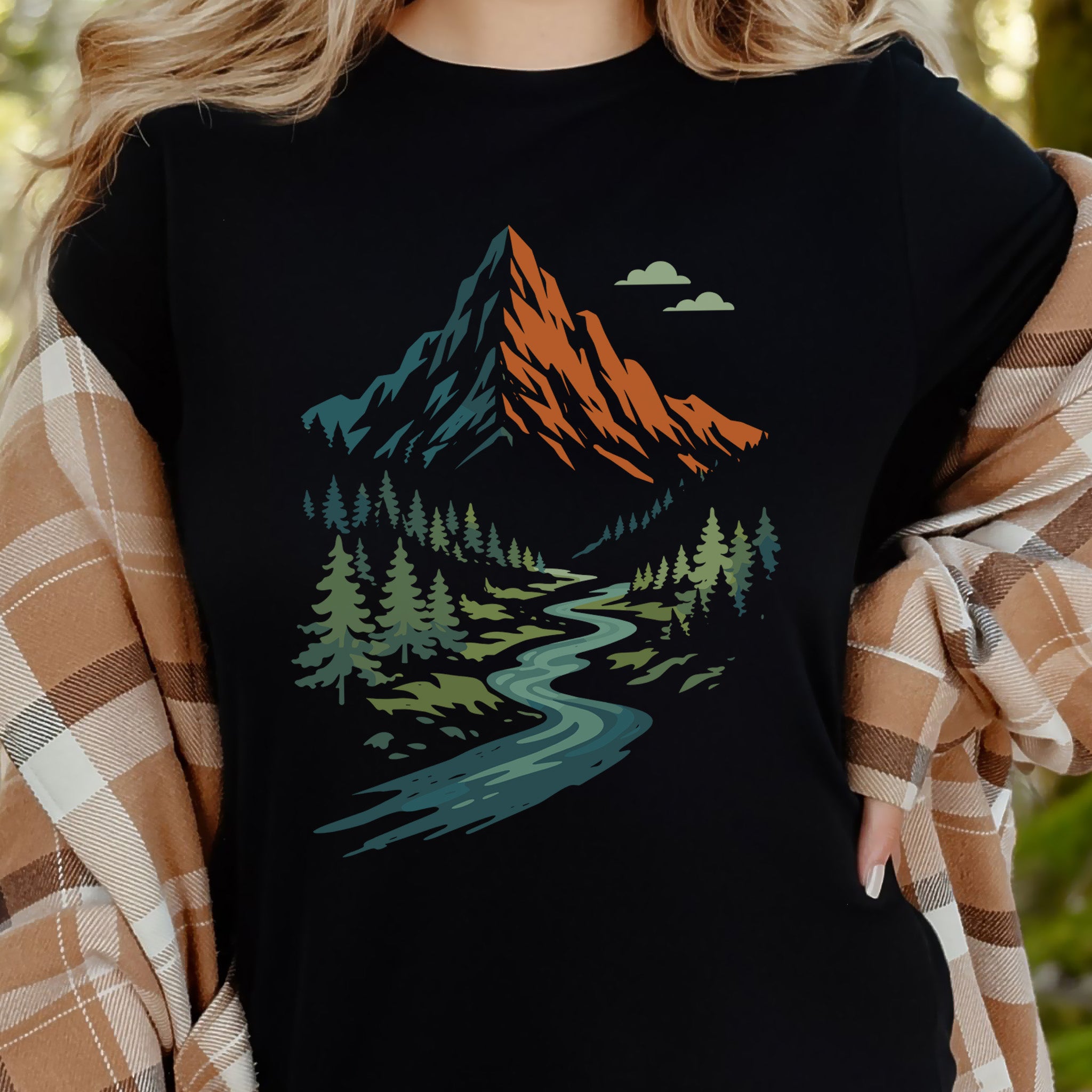 Split Summit T-Shirt – River Trail & Mountain Forest Adventure Tee