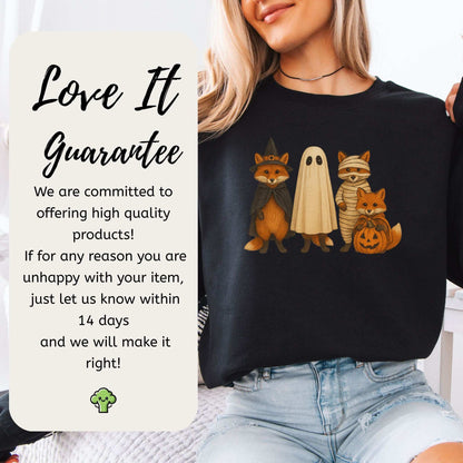 Spooky Fox Squad Sweatshirt – Cute Woodland Halloween Crew