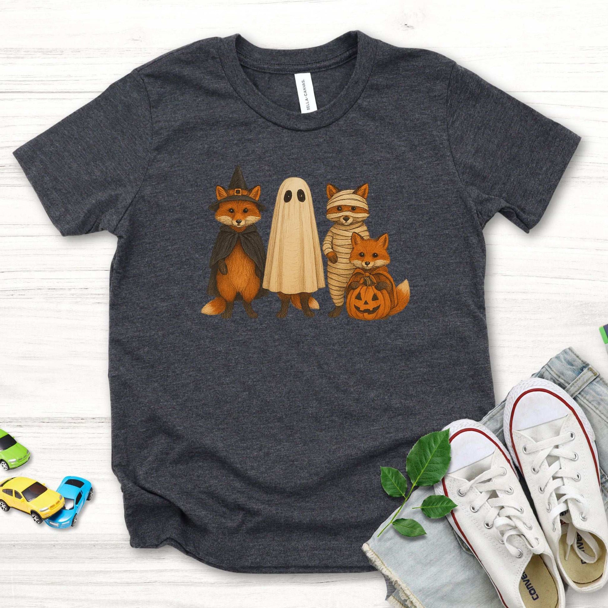Spooky Fox Squad Youth T-Shirt – Woodland Halloween Costume Crew