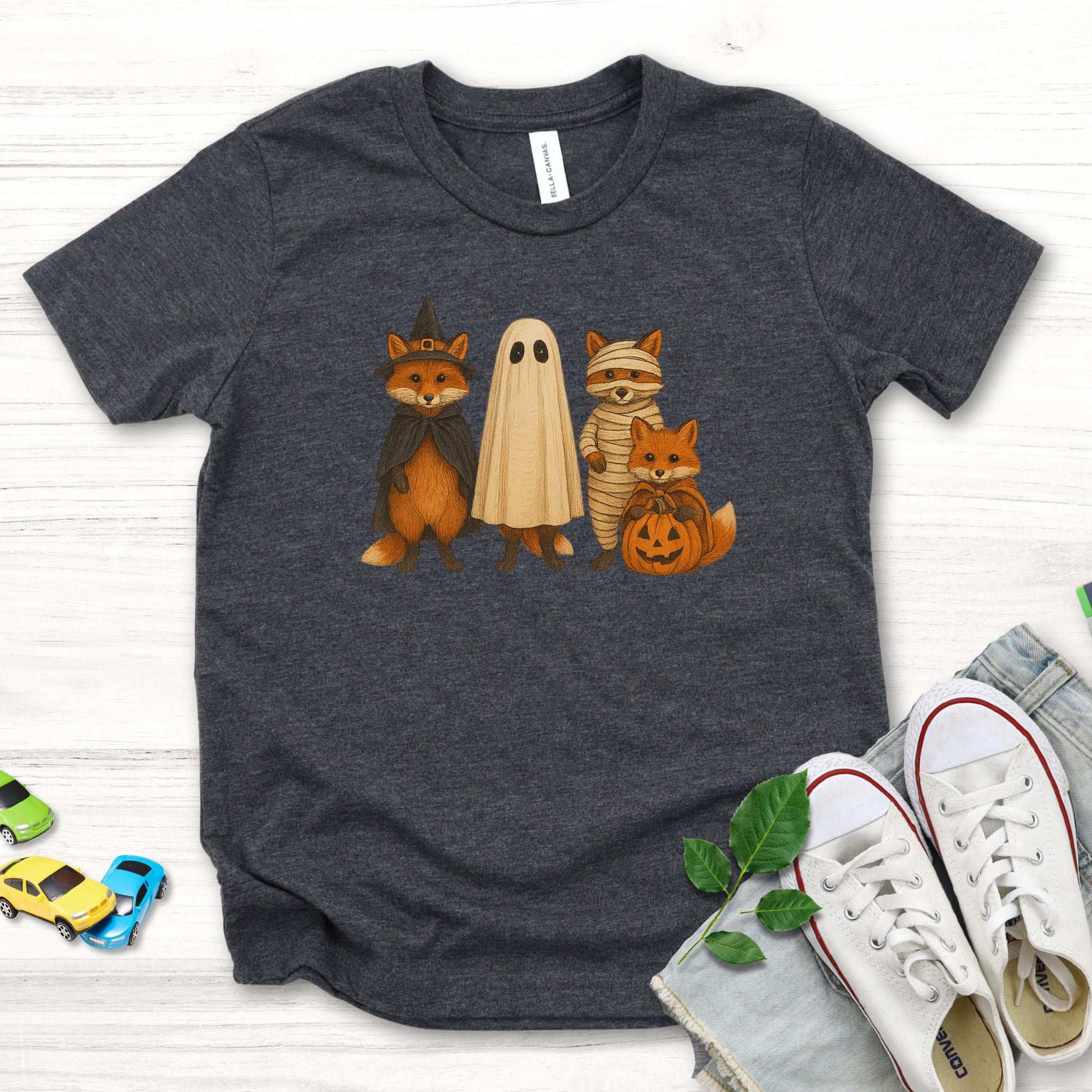 Spooky Fox Squad Youth T-Shirt – Woodland Halloween Costume Crew