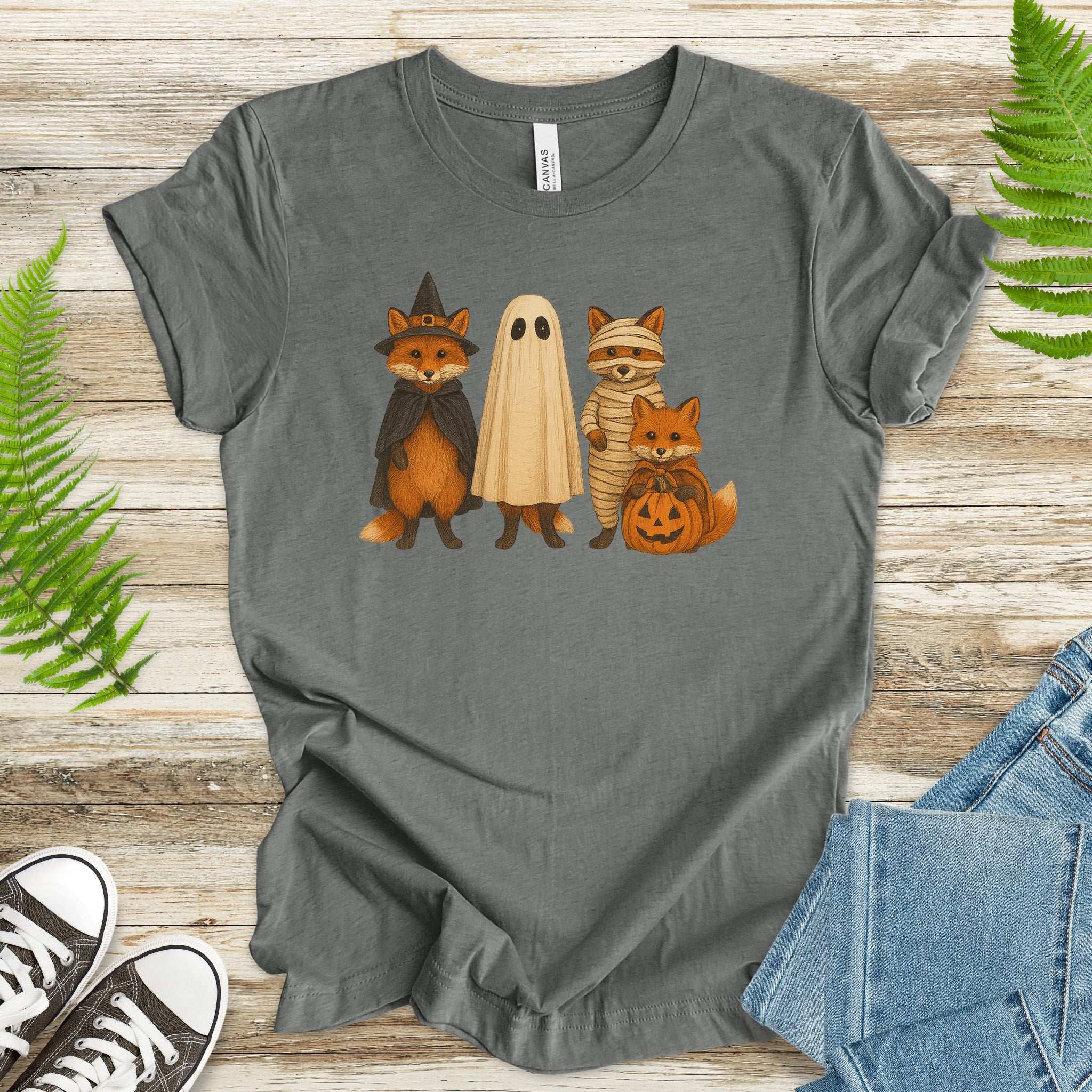 Spooky Fox Squad T-Shirt – Cute Woodland Halloween Costume Tee