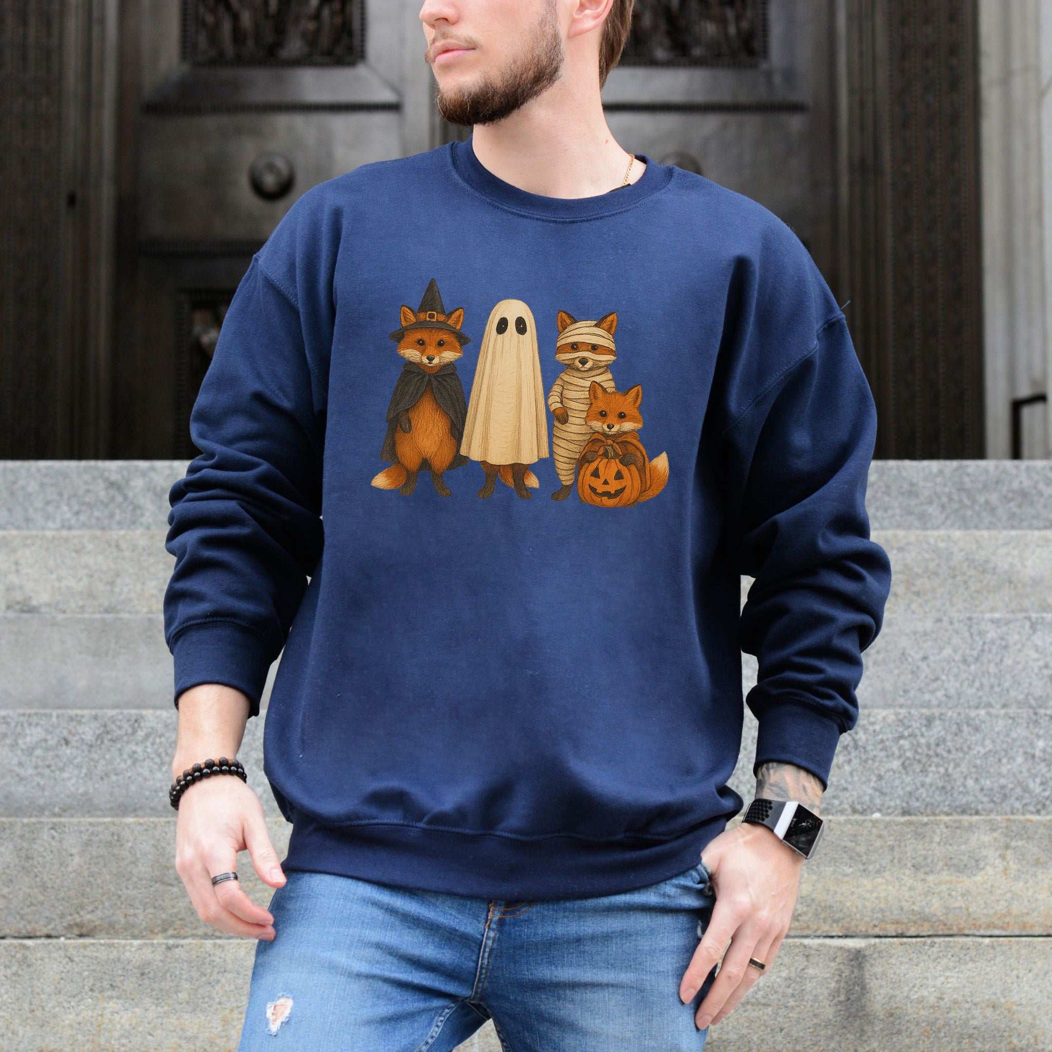 Spooky Fox Squad Sweatshirt – Cute Woodland Halloween Crew