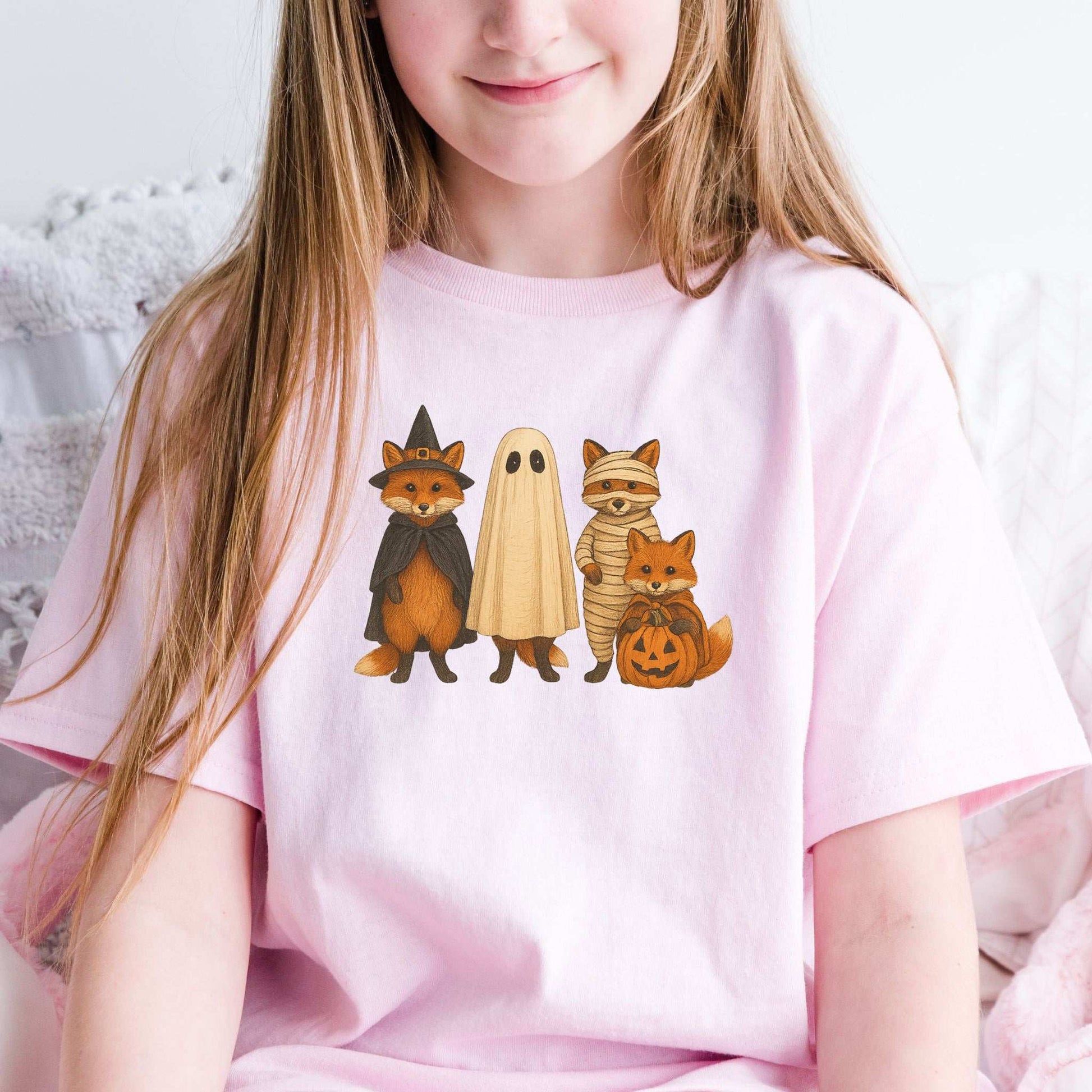Spooky Fox Squad Youth T-Shirt – Woodland Halloween Costume Crew