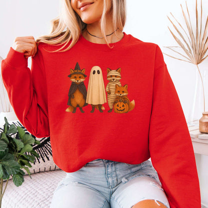 Spooky Fox Squad Sweatshirt – Cute Woodland Halloween Crew