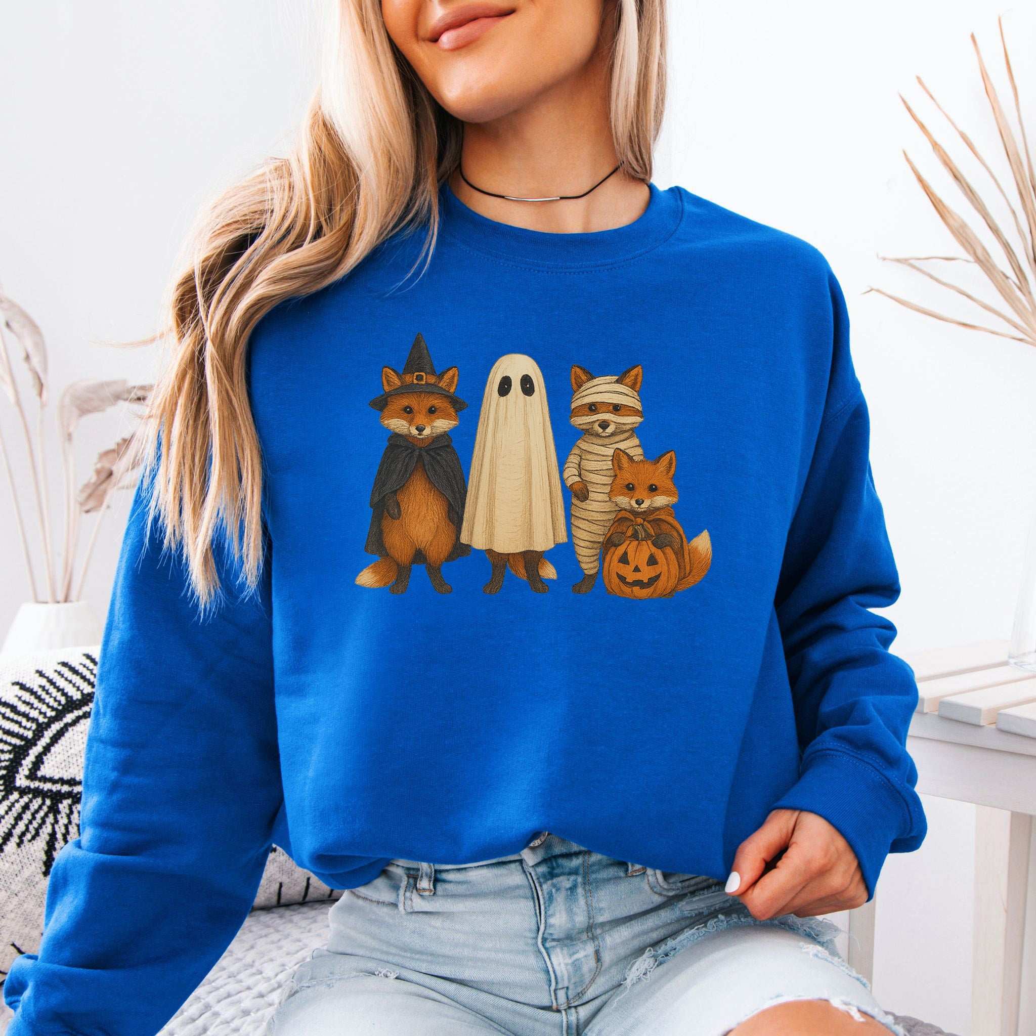 Spooky Fox Squad Sweatshirt – Cute Woodland Halloween Crew