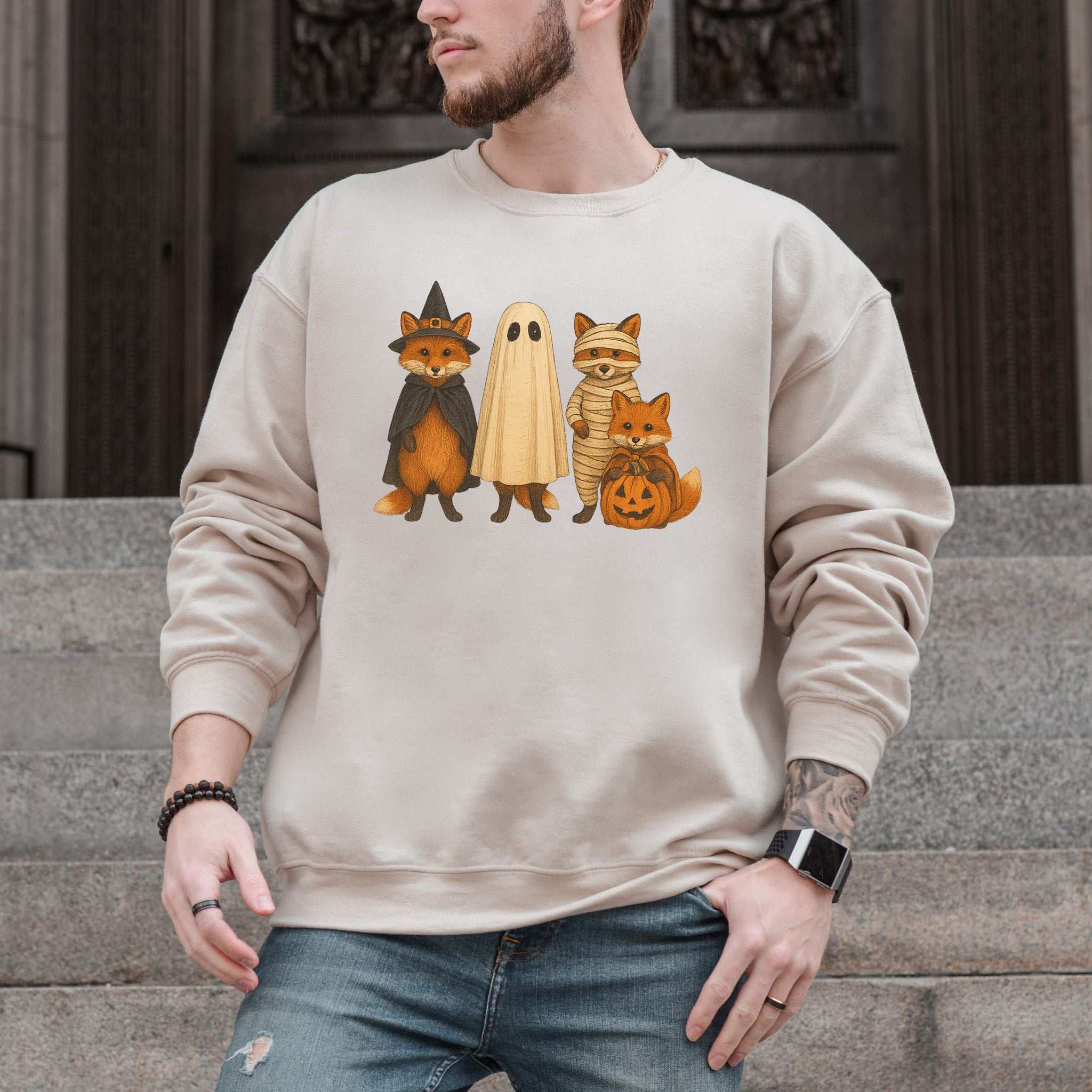 Spooky Fox Squad Sweatshirt – Cute Woodland Halloween Crew