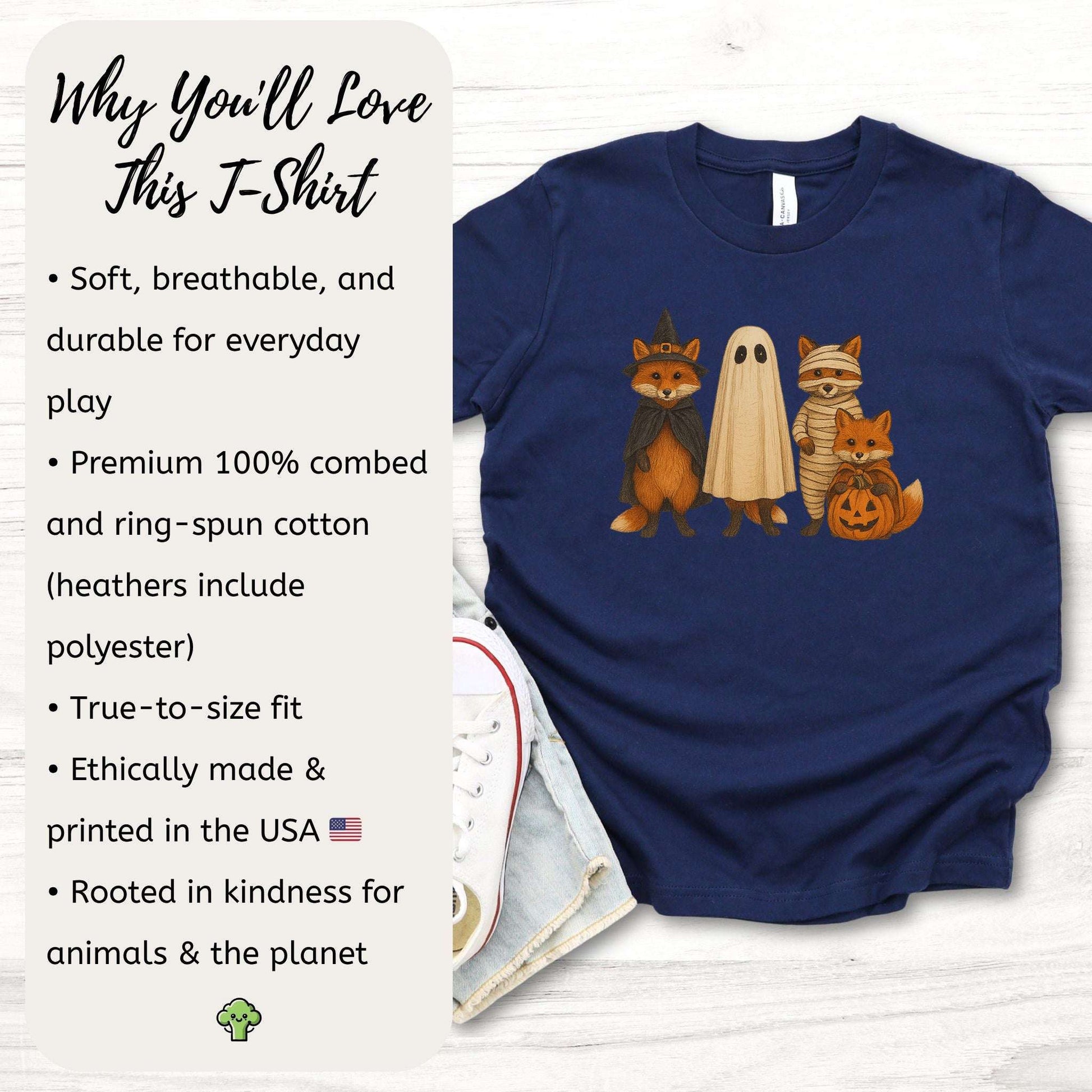 Spooky Fox Squad Youth T-Shirt – Woodland Halloween Costume Crew