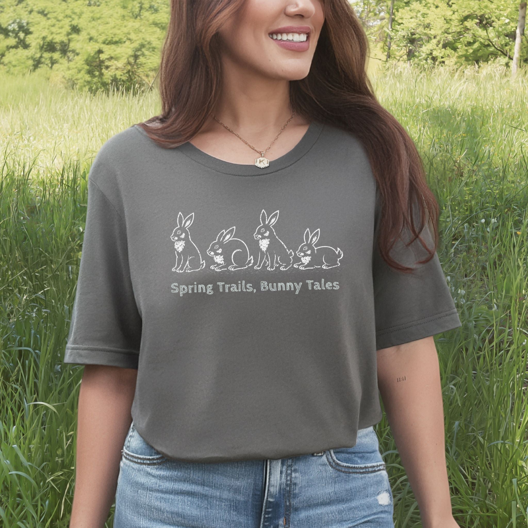 Spring Trails Bunny Tales T-Shirt Easter Rabbit Lover Hiking Gift