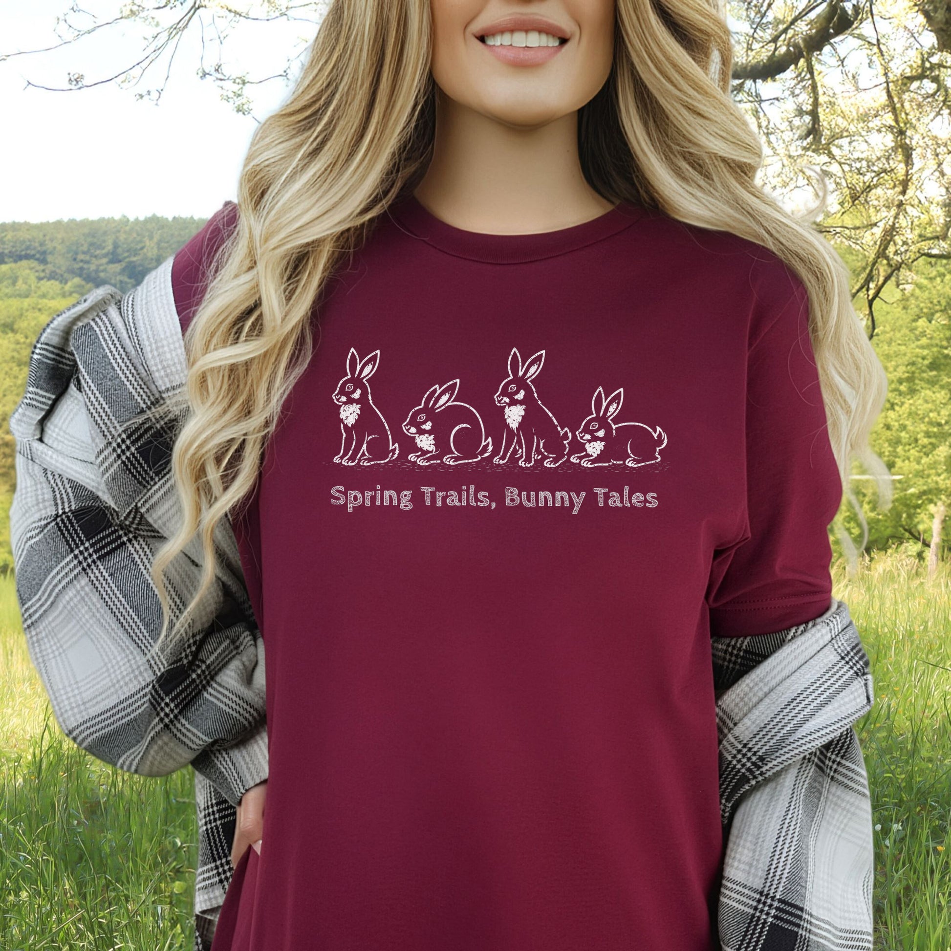 Spring Trails Bunny Tales T-Shirt Easter Rabbit Lover Hiking Gift