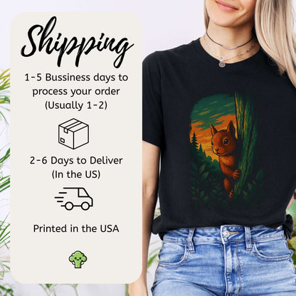 Squirrel Peeking in Forest T-Shirt – Spirit Animal of Playfulness