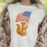 Squirrel with American Flag T-Shirt – Cute 4th of July Animal Tee