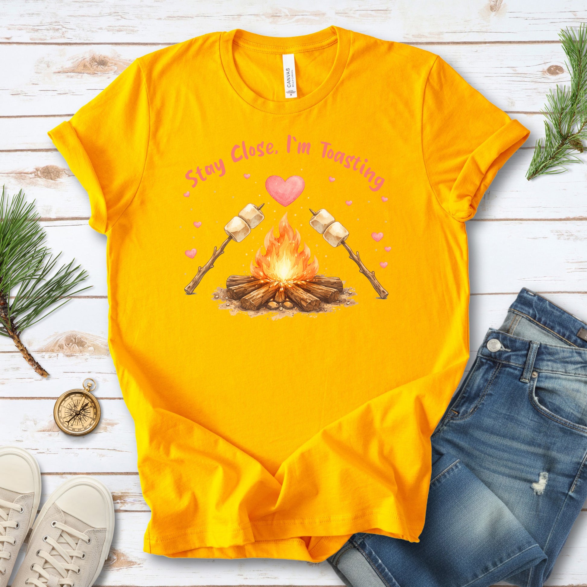 Stay Close I’m Toasting Cute Marshmallow Campfire T-Shirt