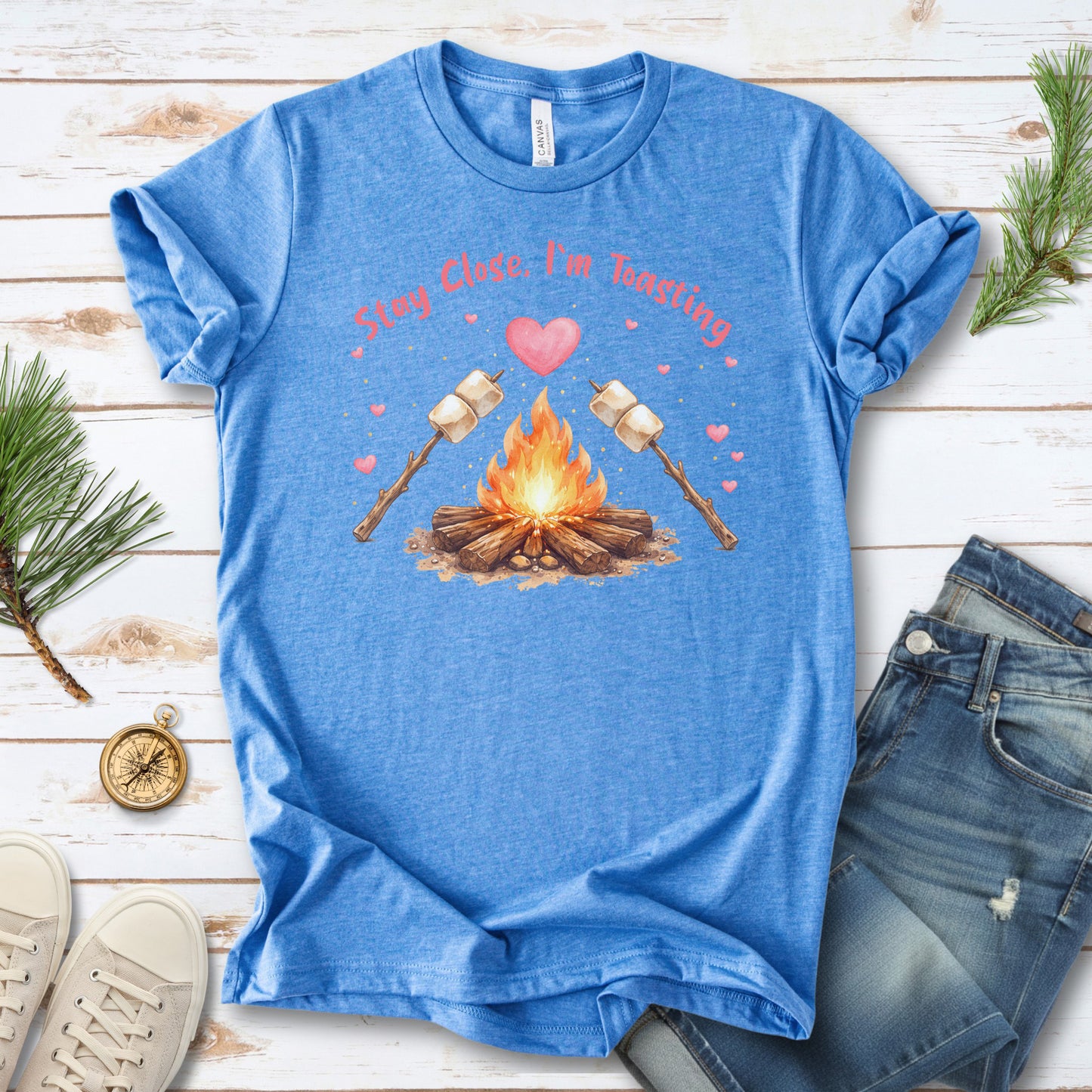 Stay Close I’m Toasting Cute Marshmallow Campfire T-Shirt