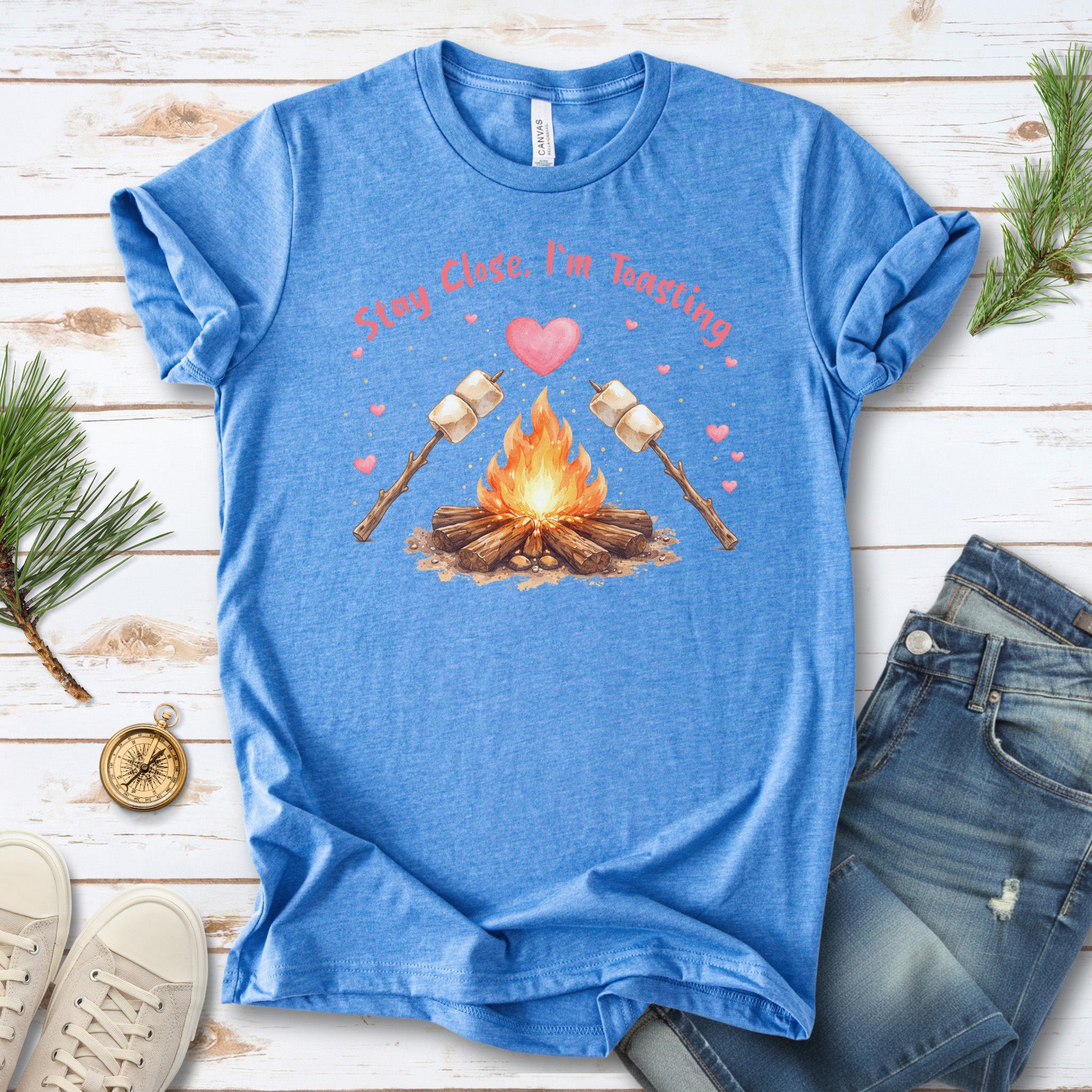Stay Close I’m Toasting Cute Marshmallow Campfire T-Shirt