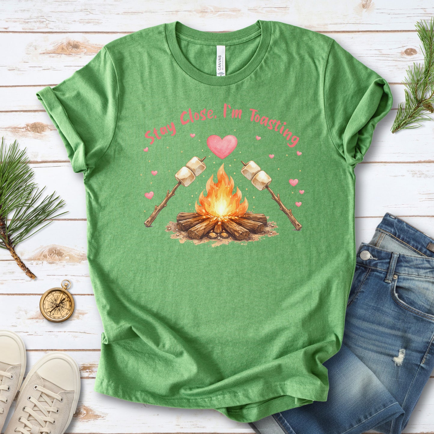 Stay Close I’m Toasting Cute Marshmallow Campfire T-Shirt
